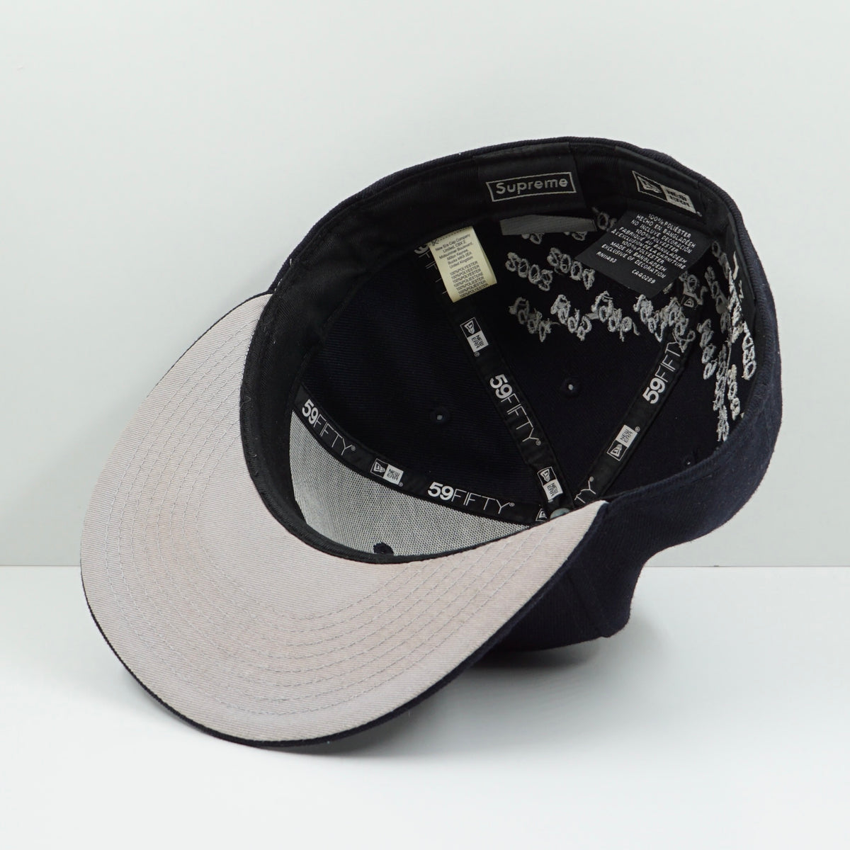 Supreme SS25 Champions Box Logo New Era Navy Fitted Cap
