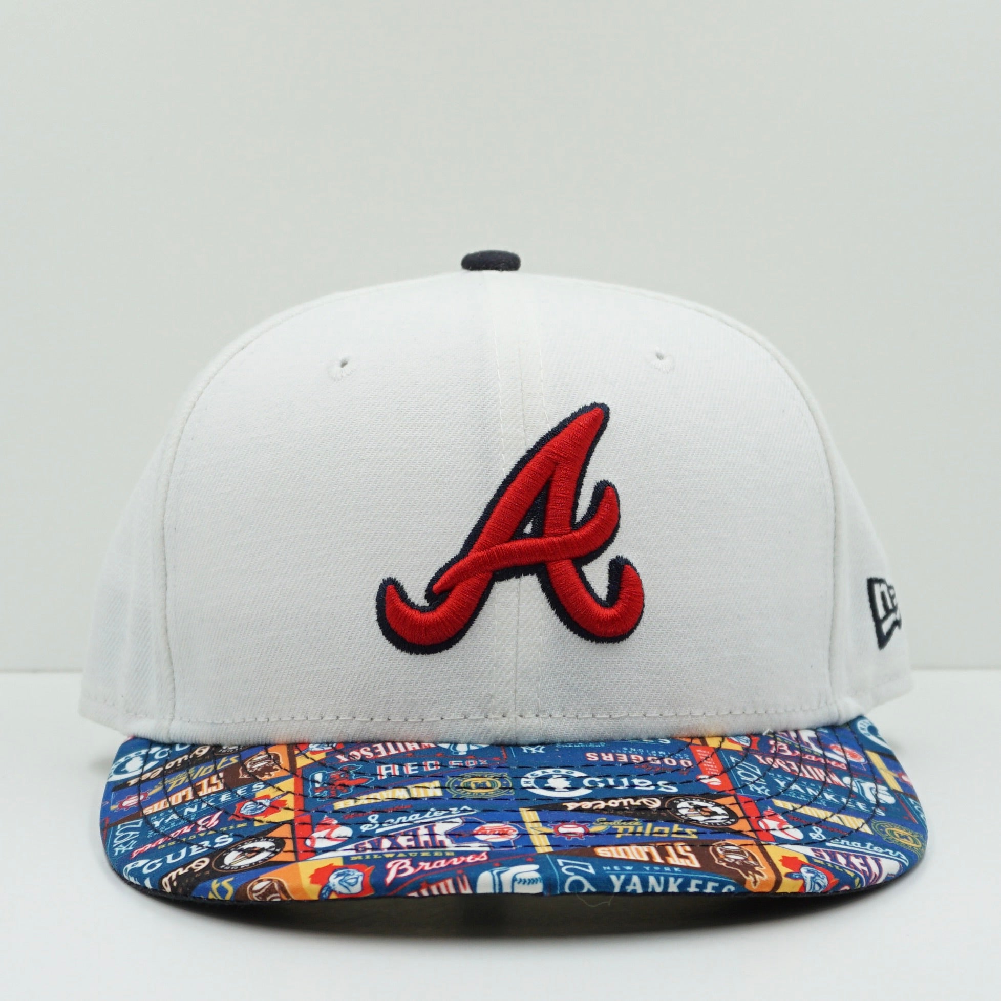 New Era Atlanta Braves White Multi Team Logos Fitted Cap