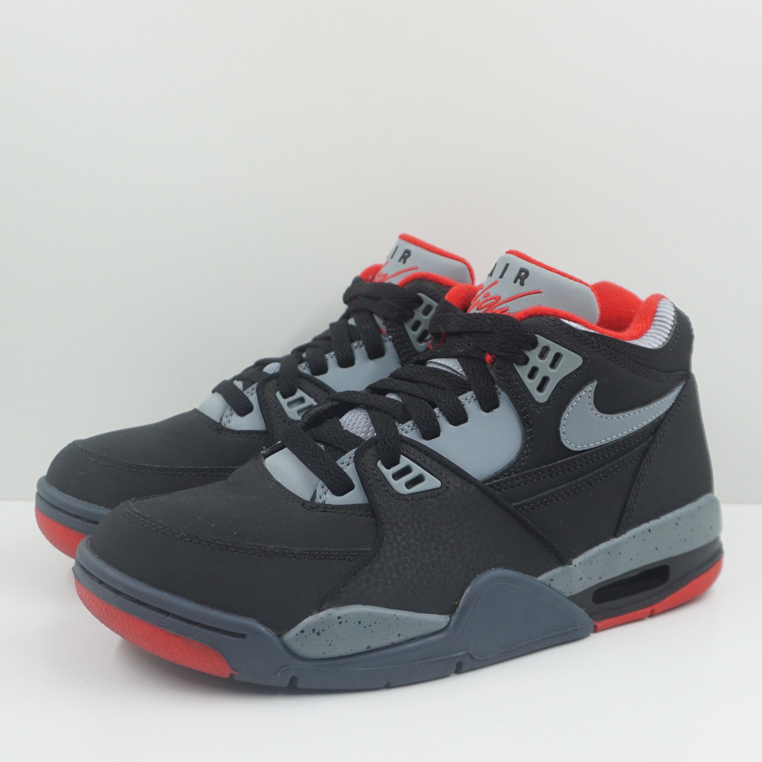 Nike Air Flight 89 Black Dark Magnet Grey University Red (GS)