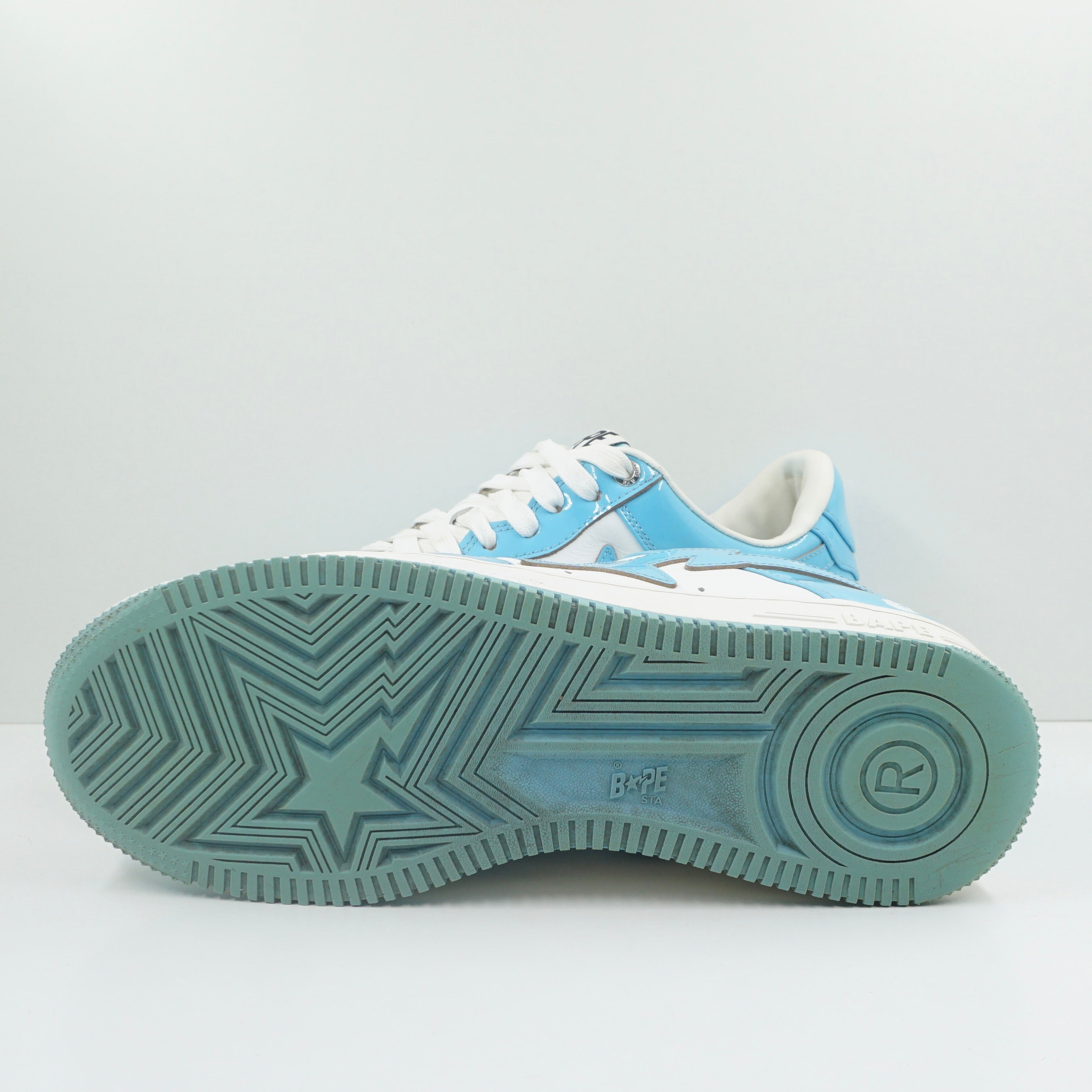 A Bathing Ape Bape Sta Patent Leather Blue White