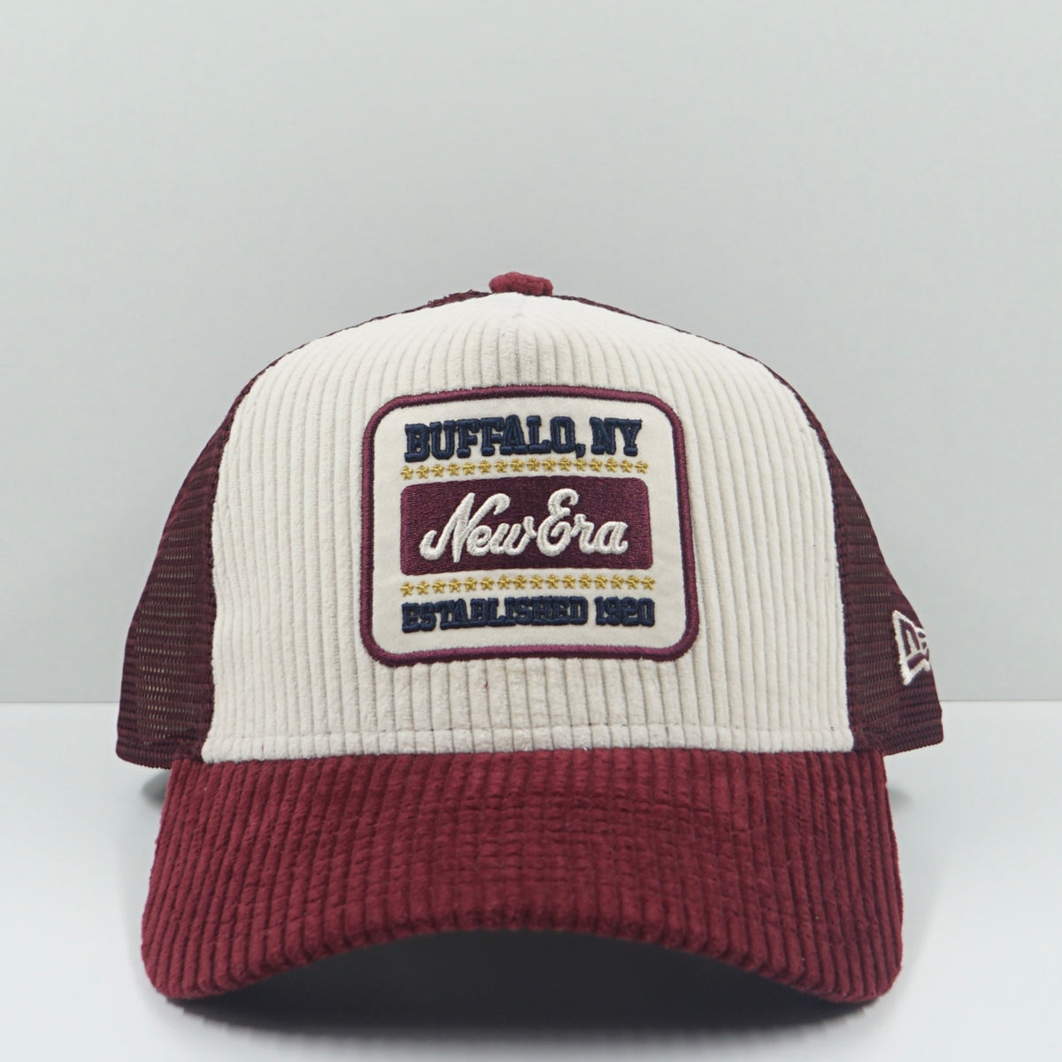 New Era Buffalo New York Manchester Burgundy Cream A-Frame Snapback Cap
