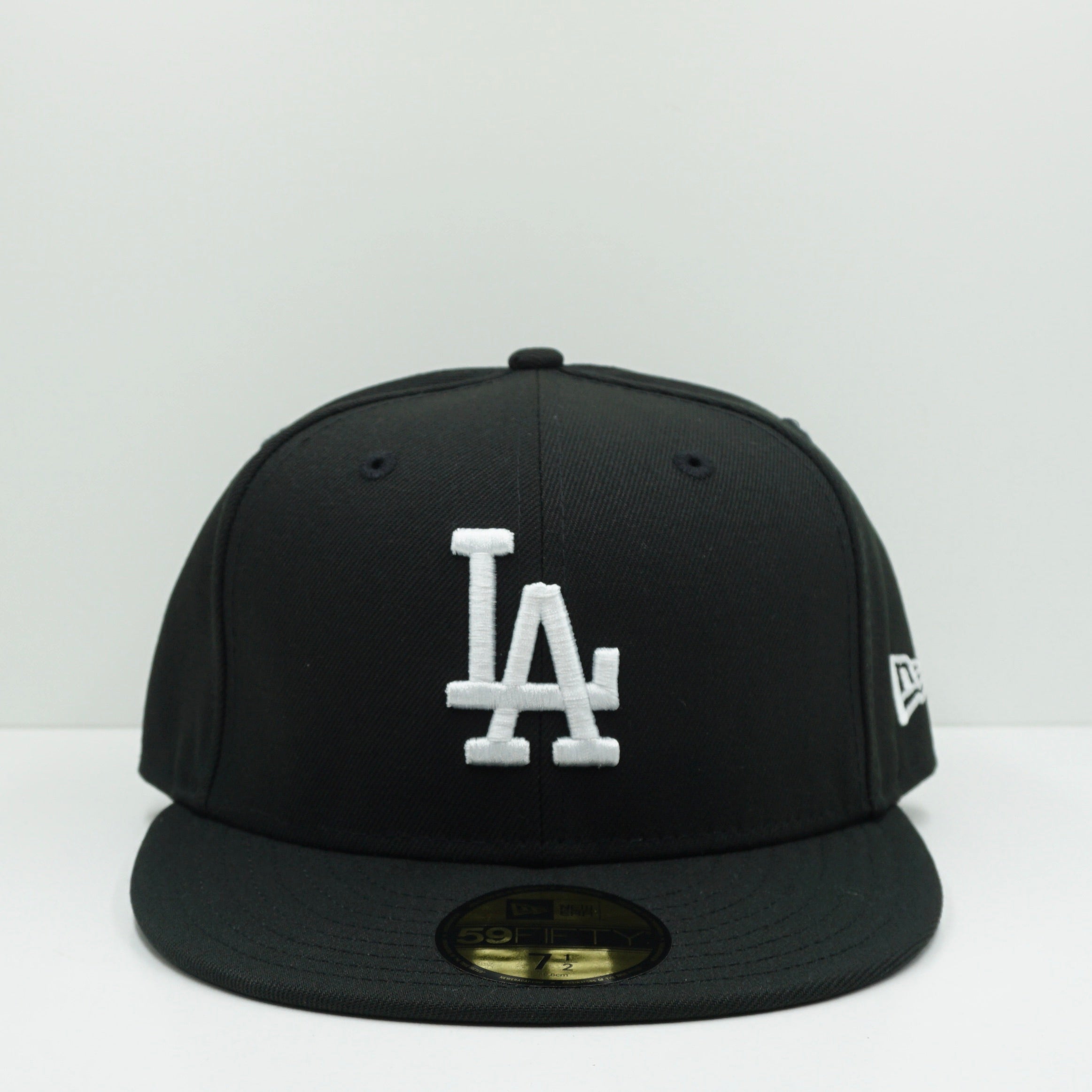 New Era Los Angeles Dodgers White Logo Black Fitted Cap