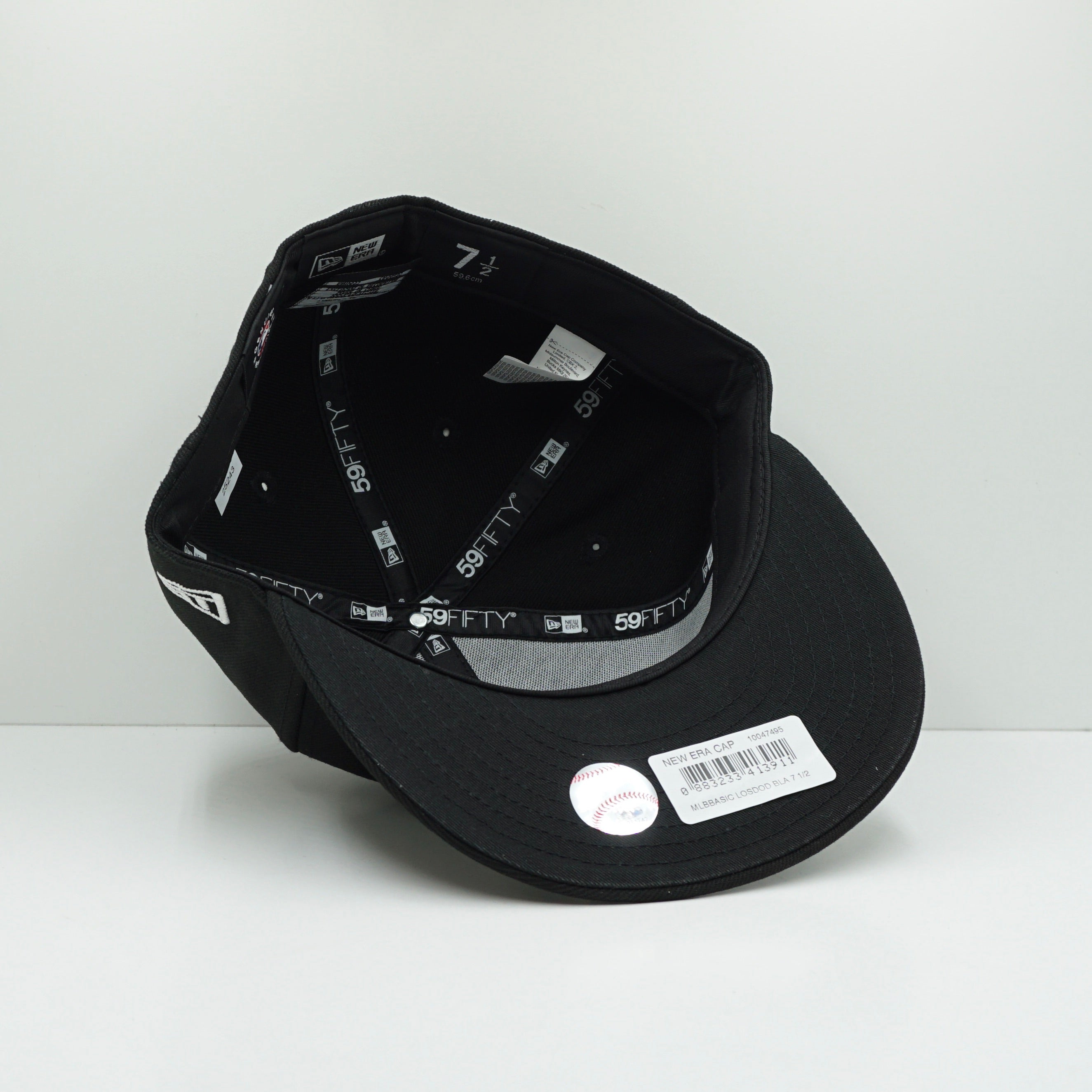 New Era Los Angeles Dodgers White Logo Black Fitted Cap