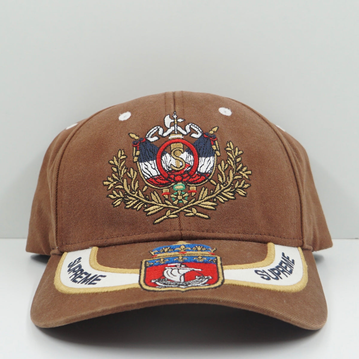 Supreme SS22 Crest 6-Panel Brown Adjustable Cap