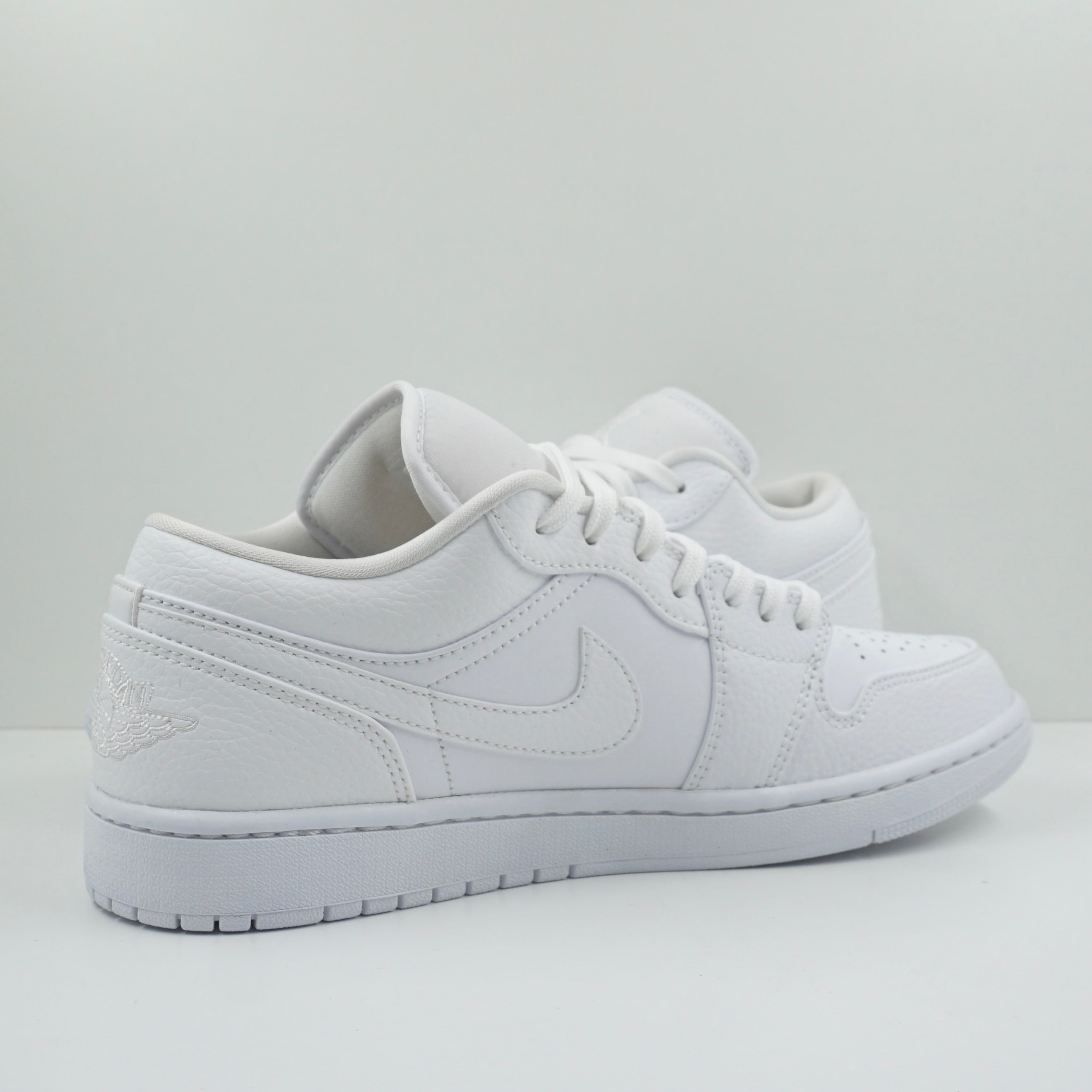 Jordan 1 Low Triple White Tumbled Leather
