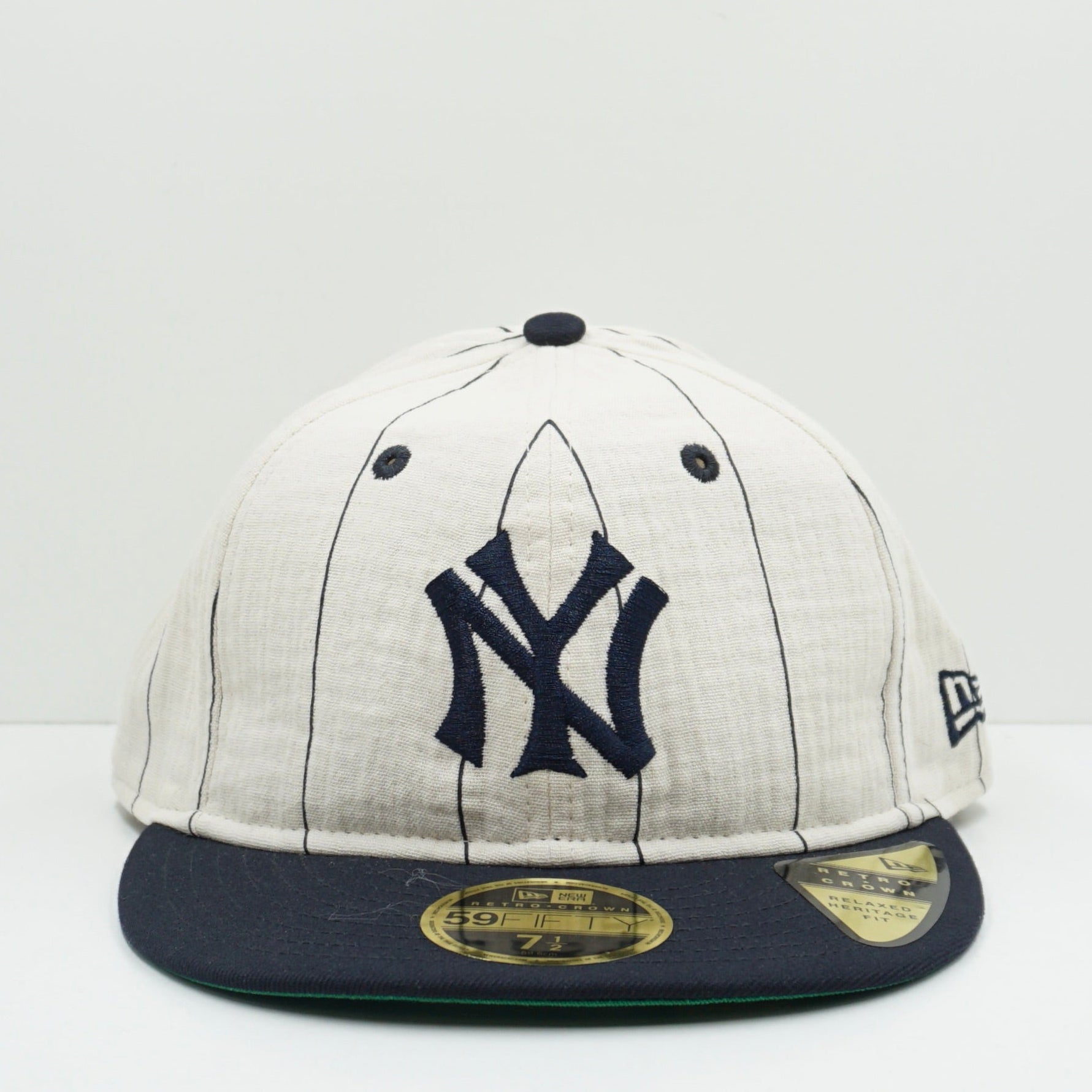 New Era Cooperstown New York Yankees Beige Navy Retro Crown Fitted Cap