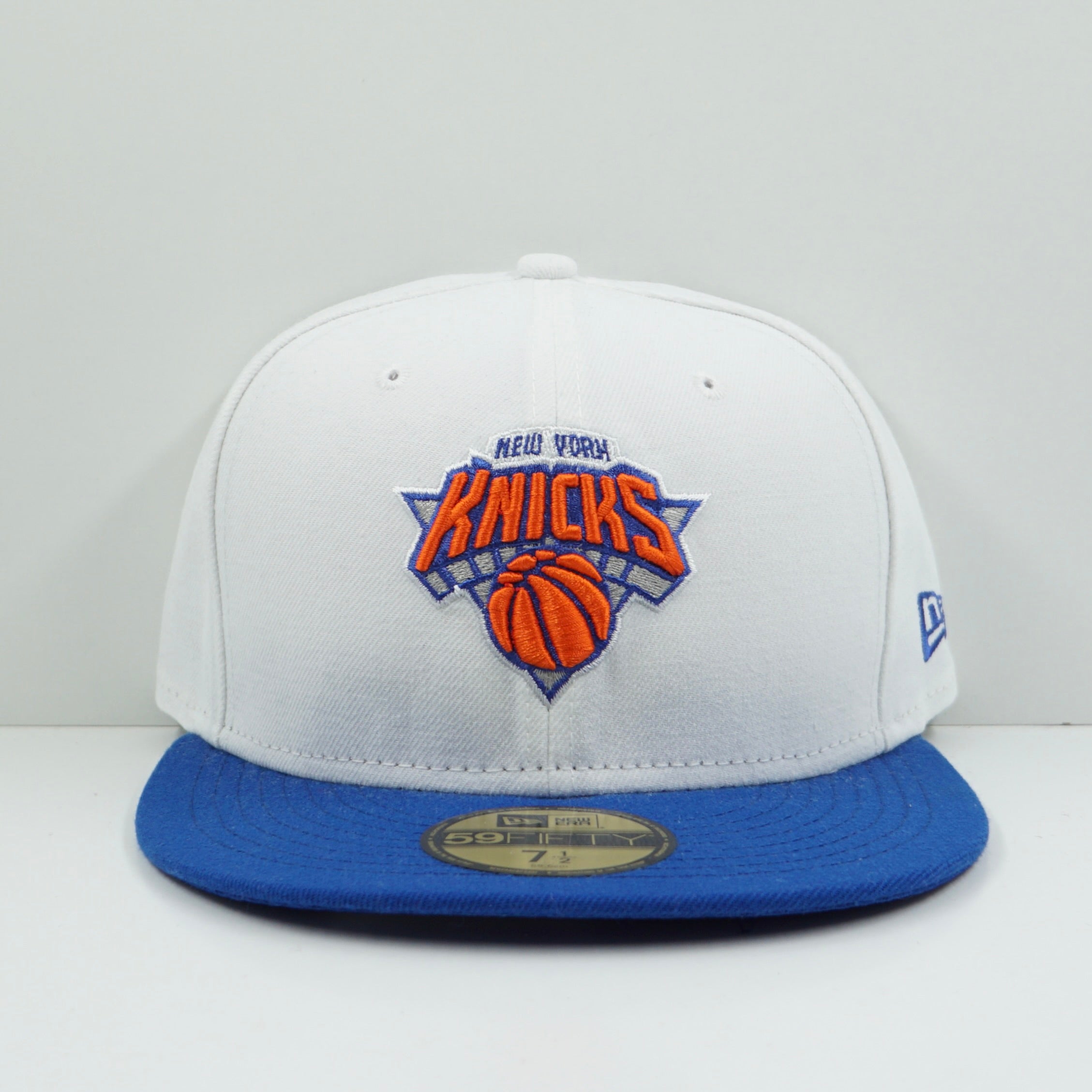 New Era Knicks White Blue Fitted Cap