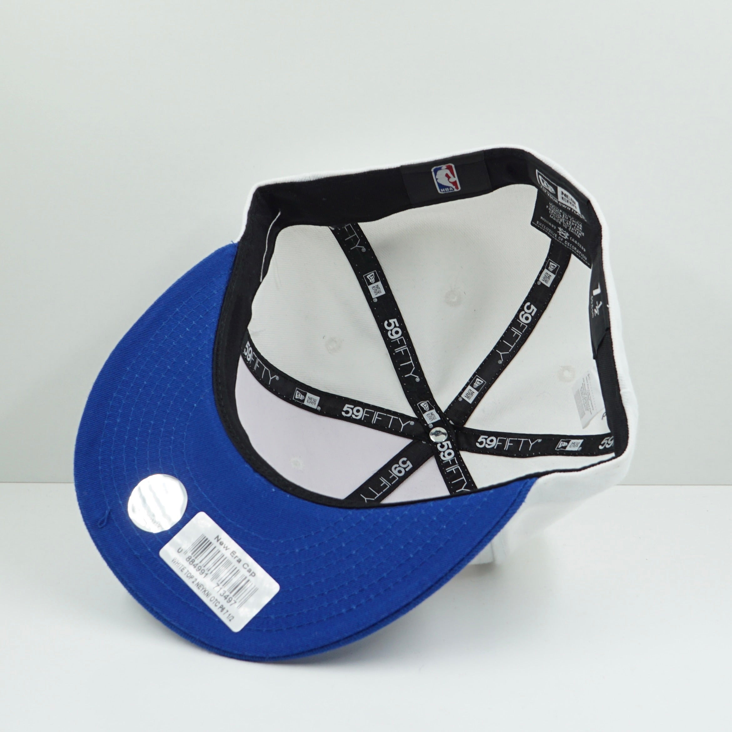 New Era Knicks White Blue Fitted Cap