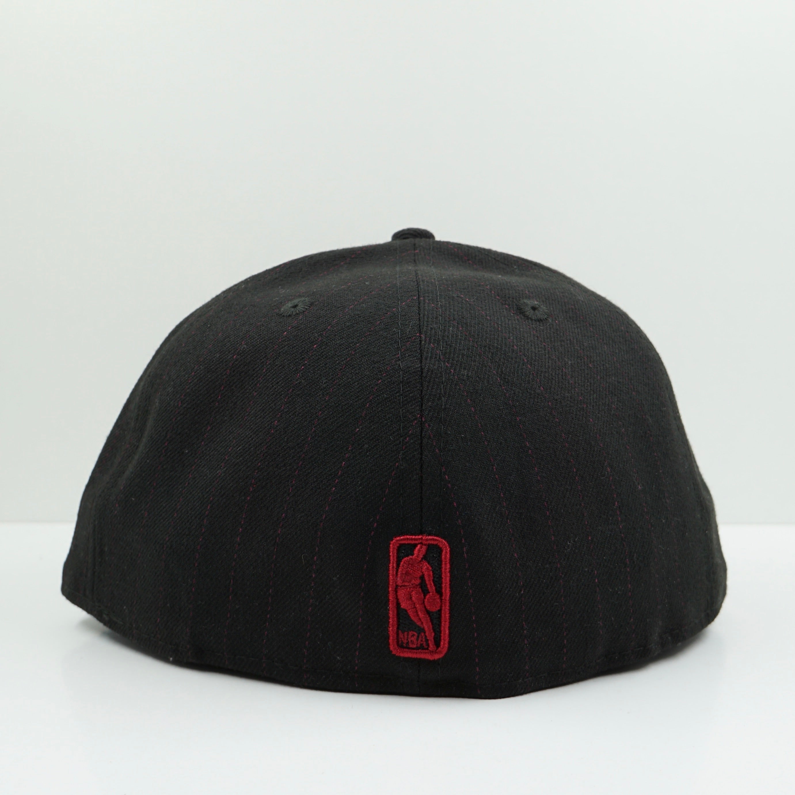 New Era Miami Heat Pinstripe Black Red Fitted Cap
