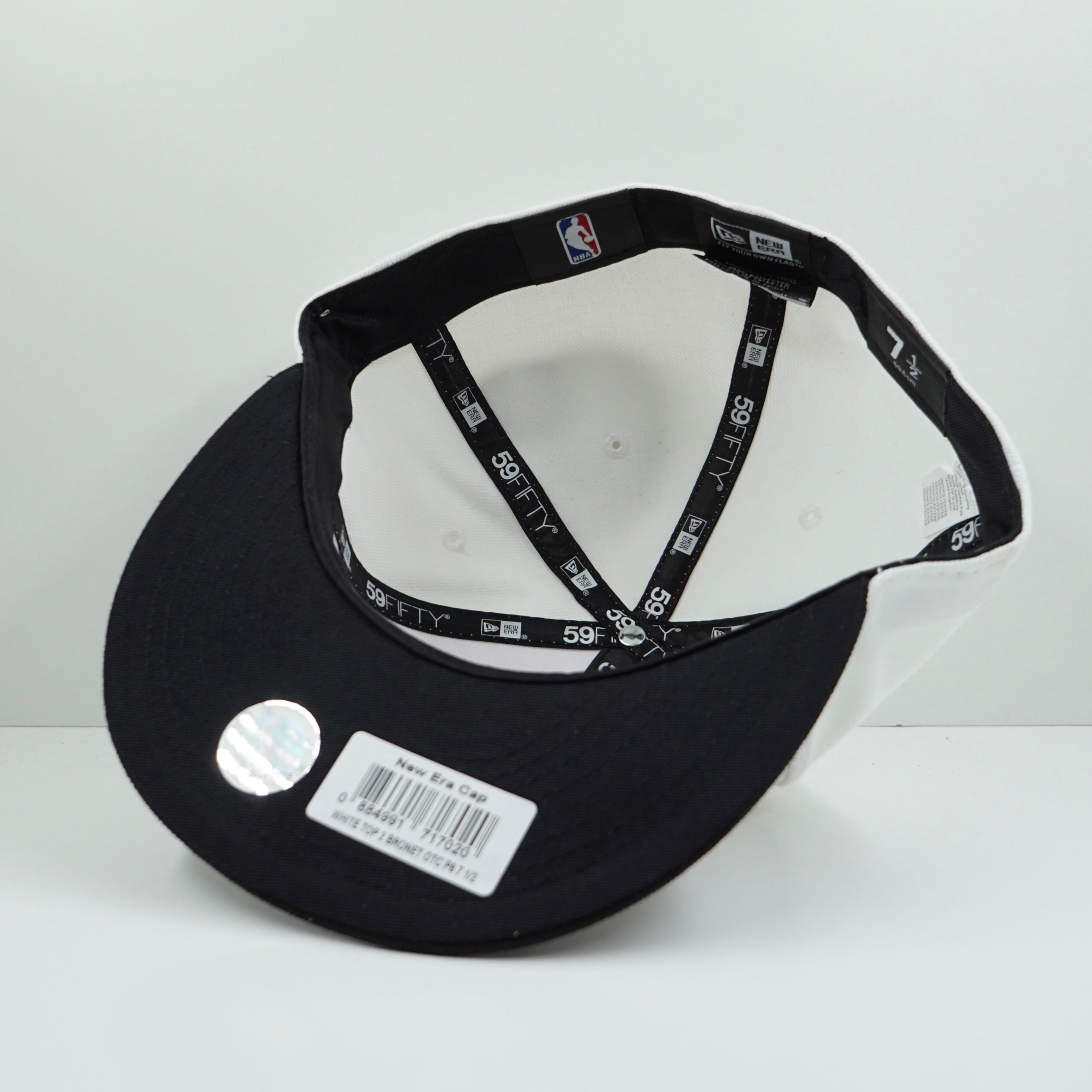 New Era Brooklyn Nets White Black Fitted Cap