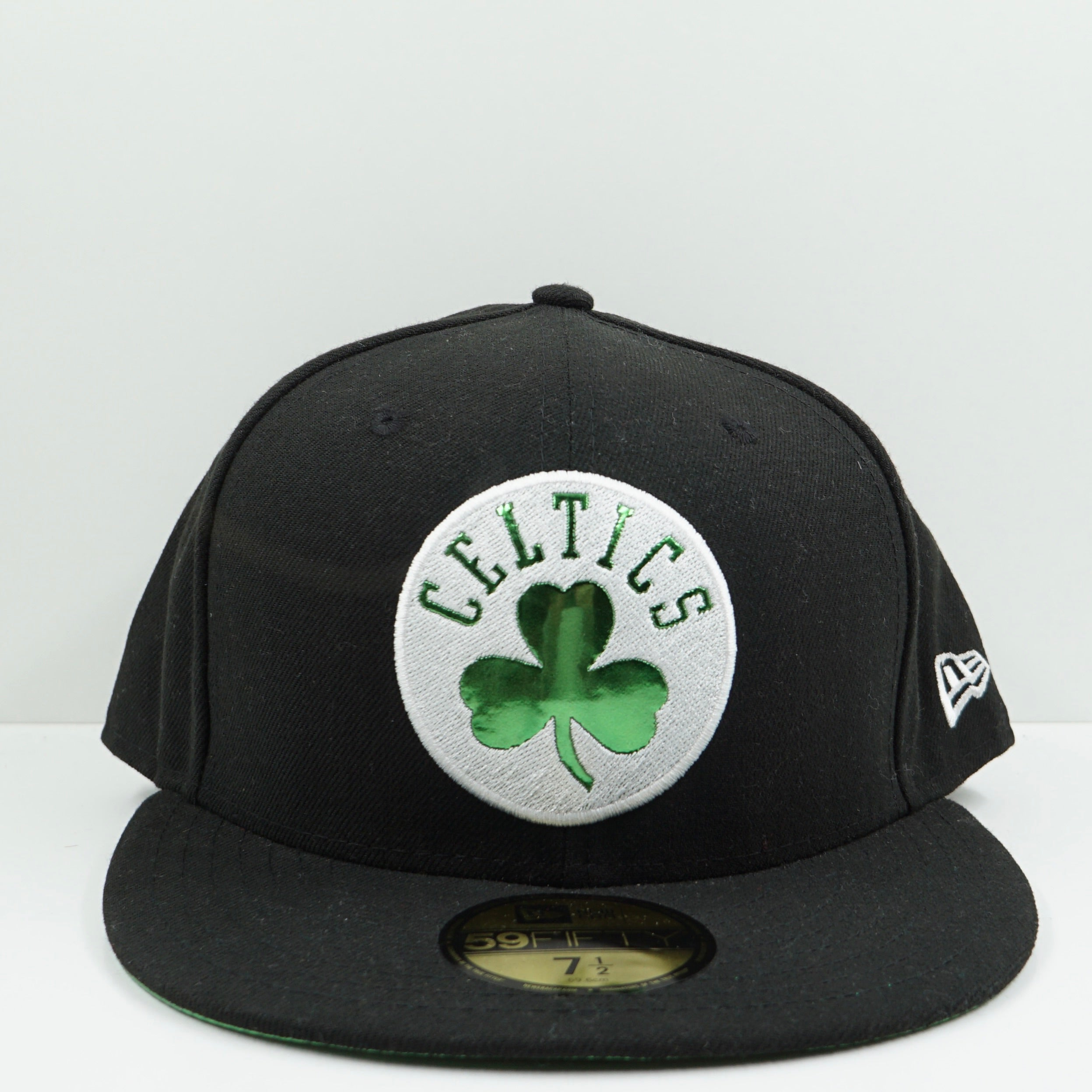 New Era Boston Celtics Green Metallic Black Fitted Cap