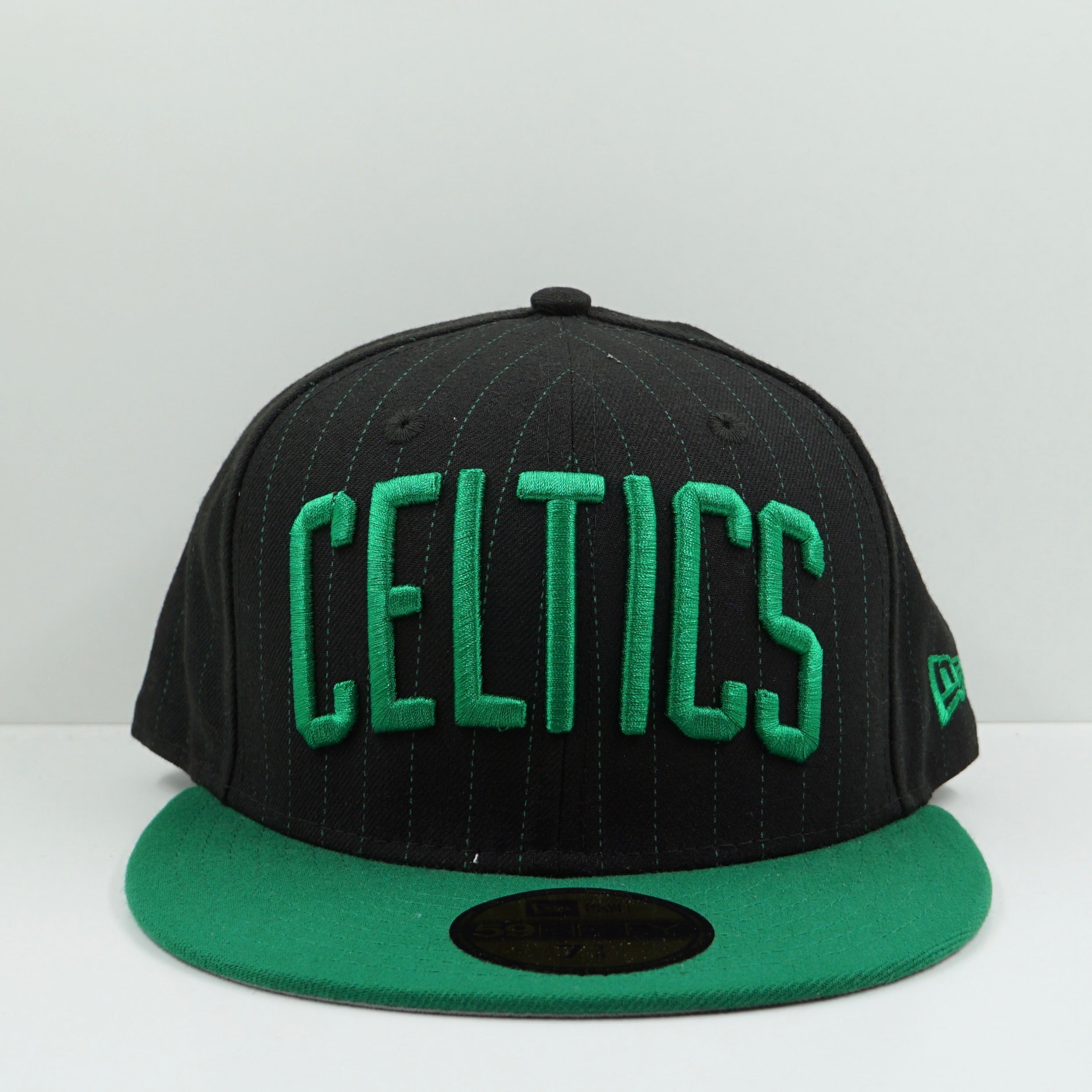 New Era Boston Celtics Green Pinstripe Black Fitted Cap