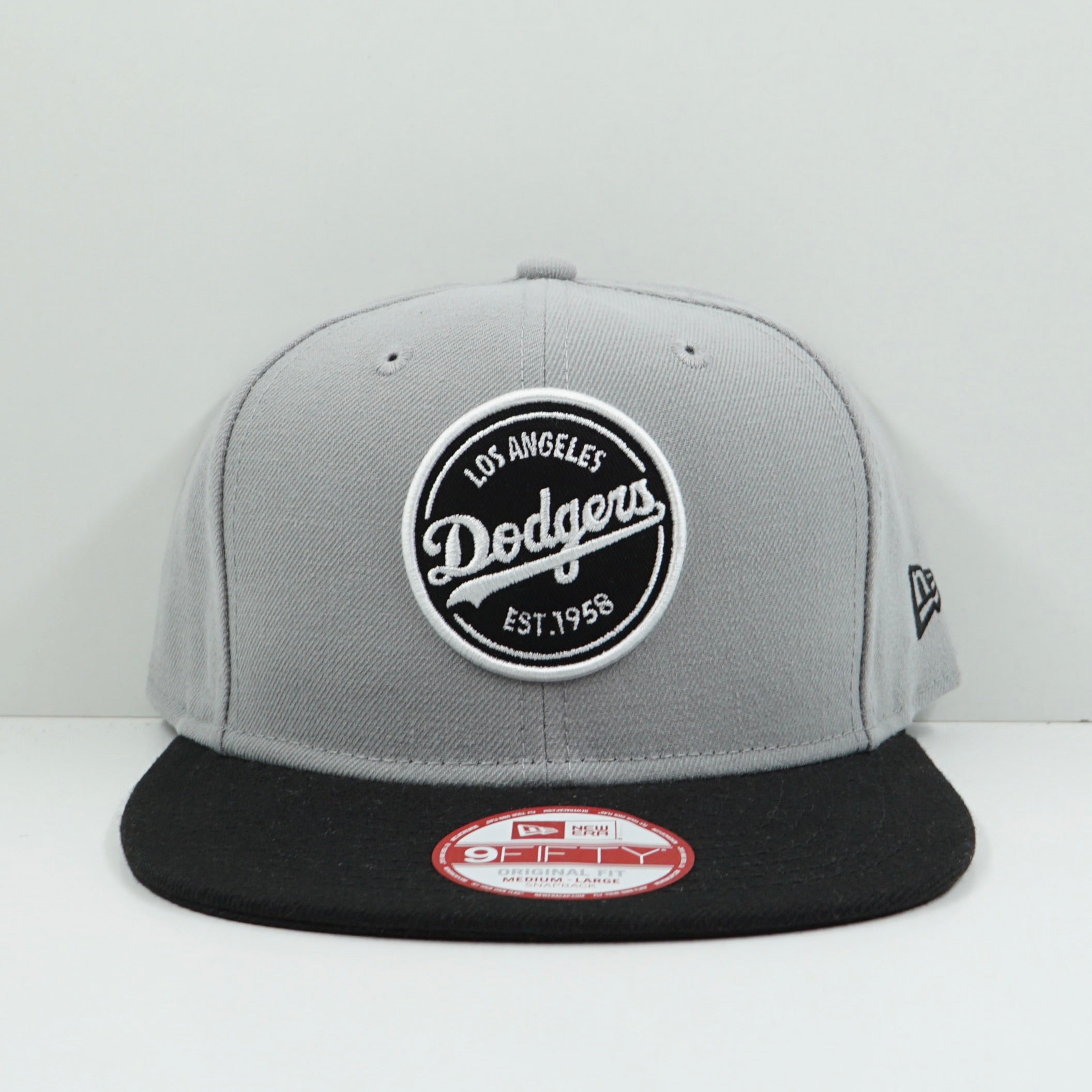 New Era Los Angeles Dodgers Grey Black Snapback Cap