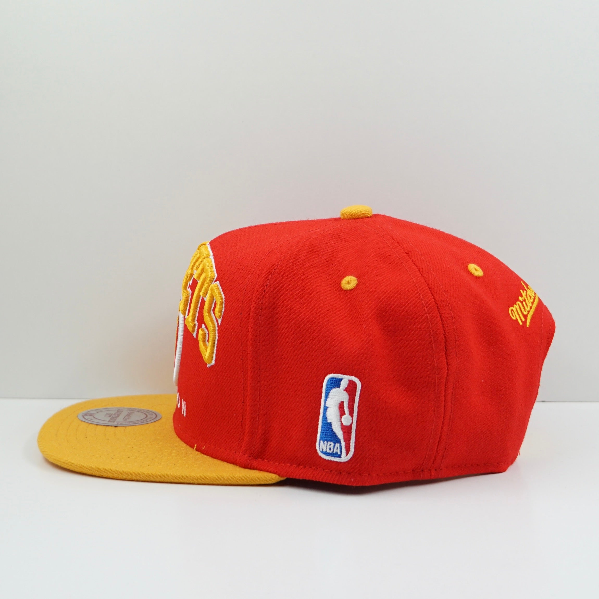 Mitchell & Ness Huston Rockets Red Yellow Snapback Cap