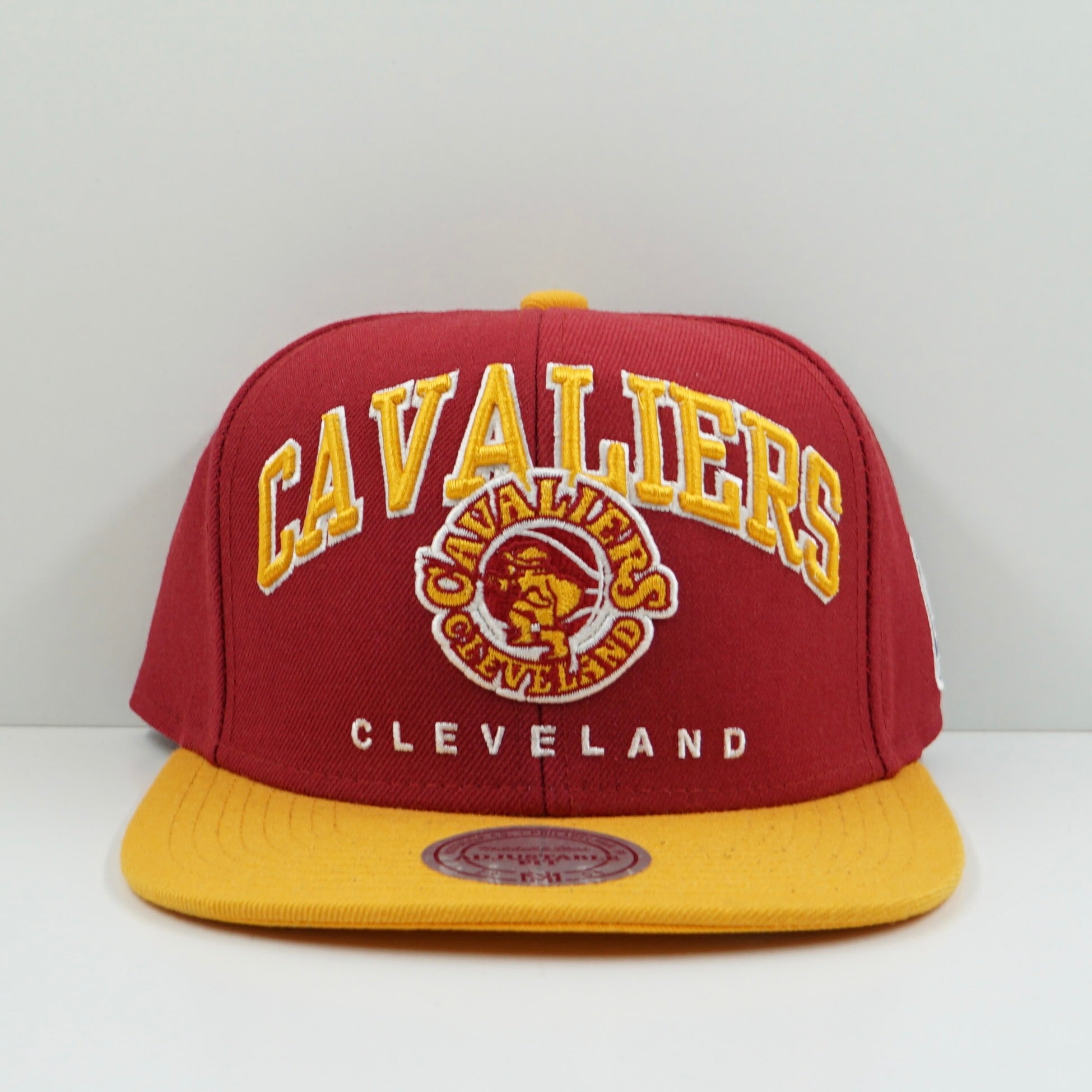 Mitchell & Ness Cleveland Cavaliers Burgundy Yellow Snapback Cap