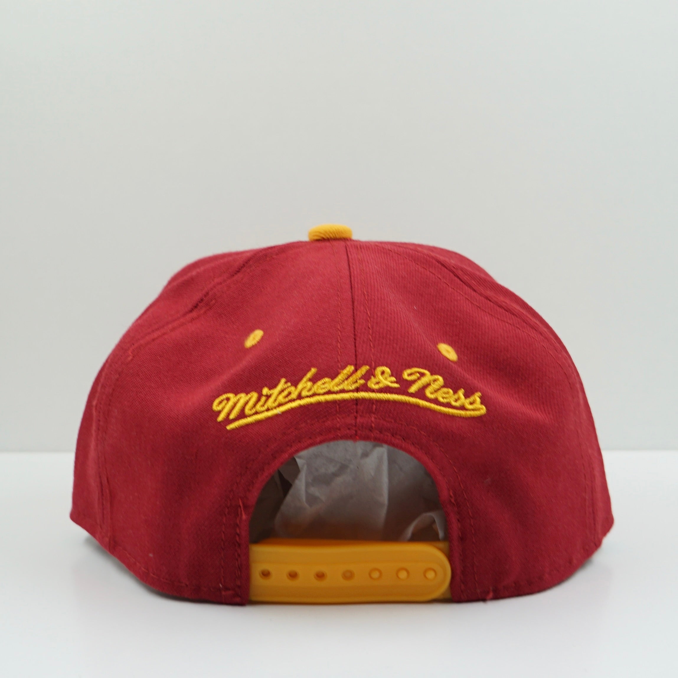 Mitchell & Ness Cleveland Cavaliers Burgundy Yellow Snapback Cap