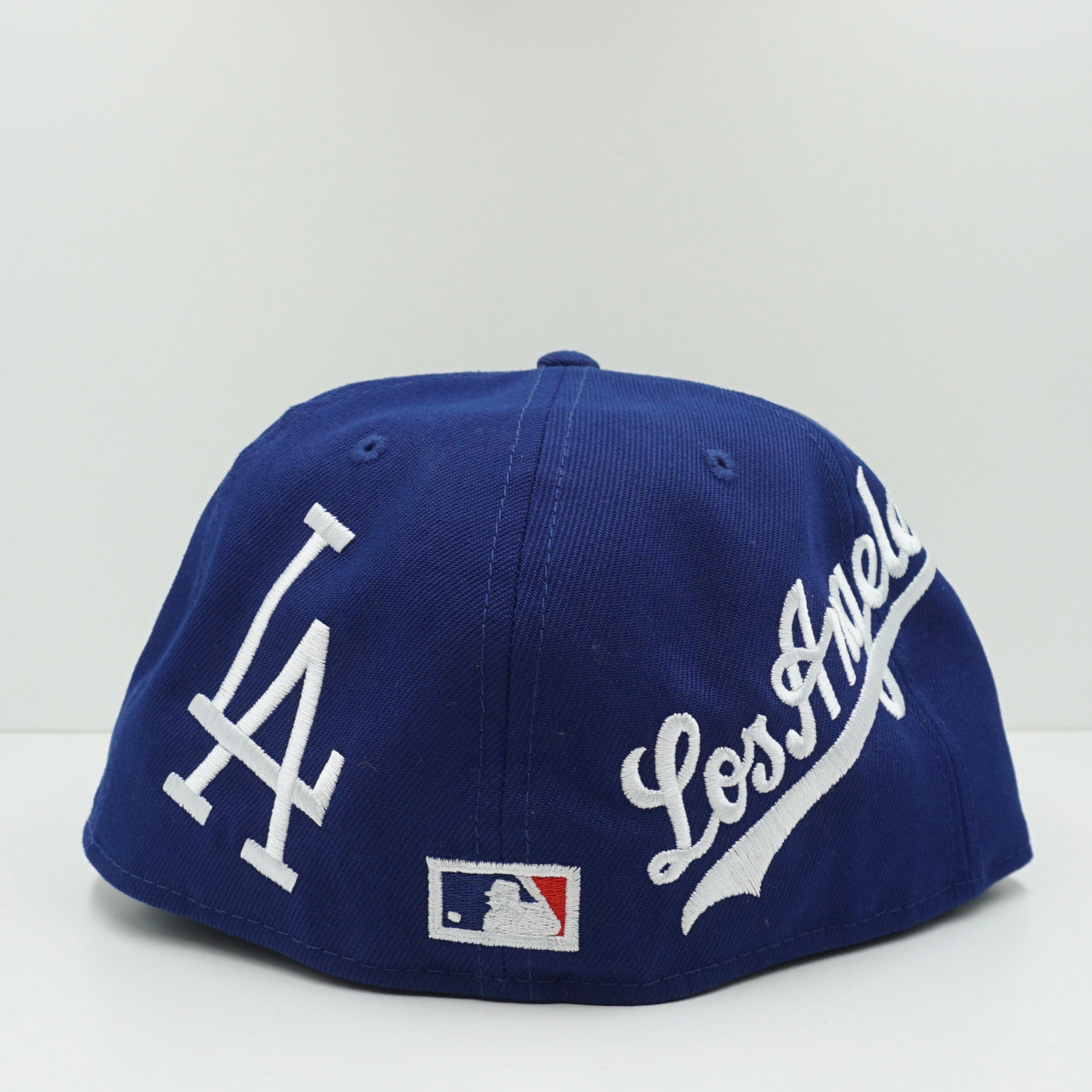 New Era Cooperstown Los Angeles Dodgers All Over Logo Blue White Fitted Cap