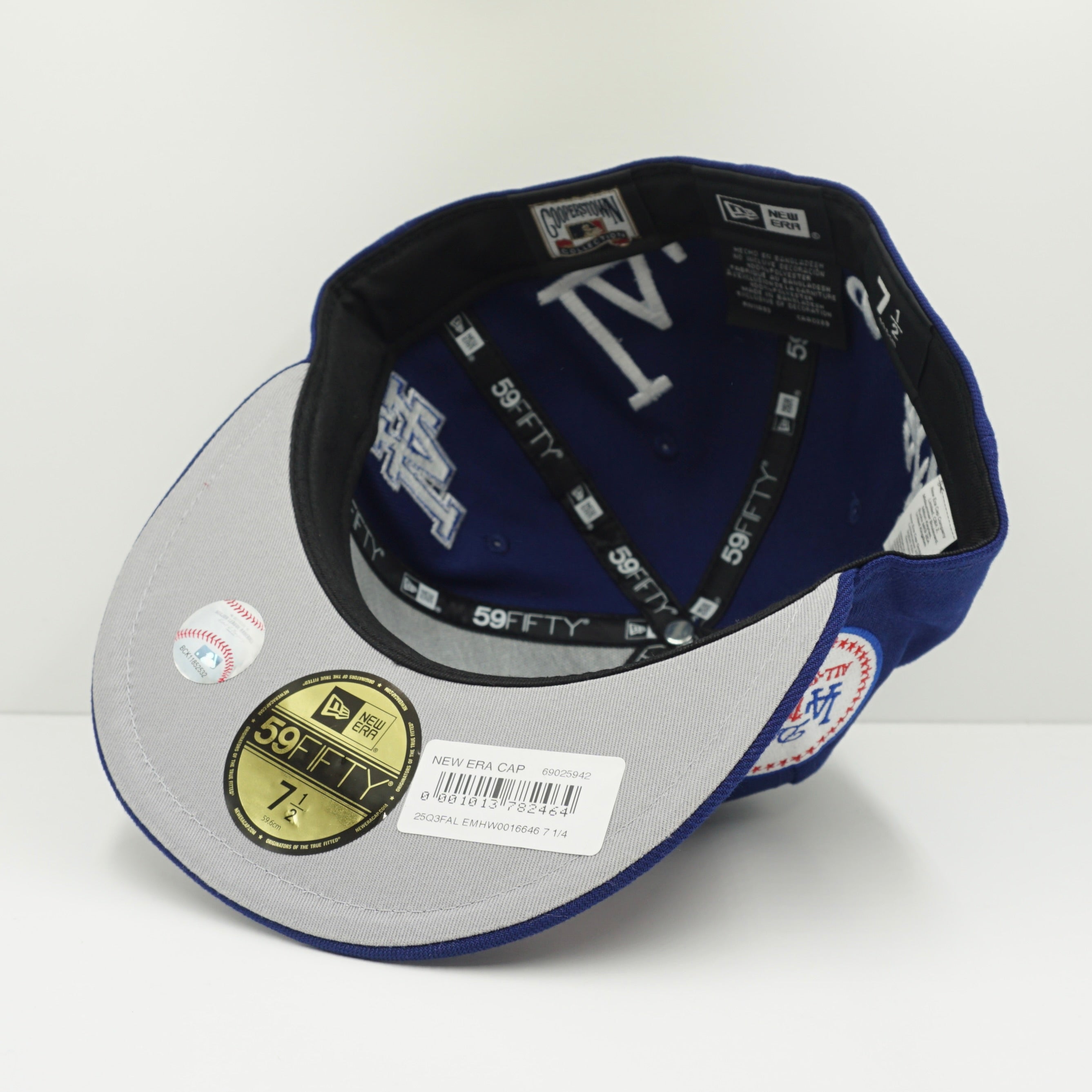 New Era Cooperstown Los Angeles Dodgers All Over Logo Blue White Fitted Cap