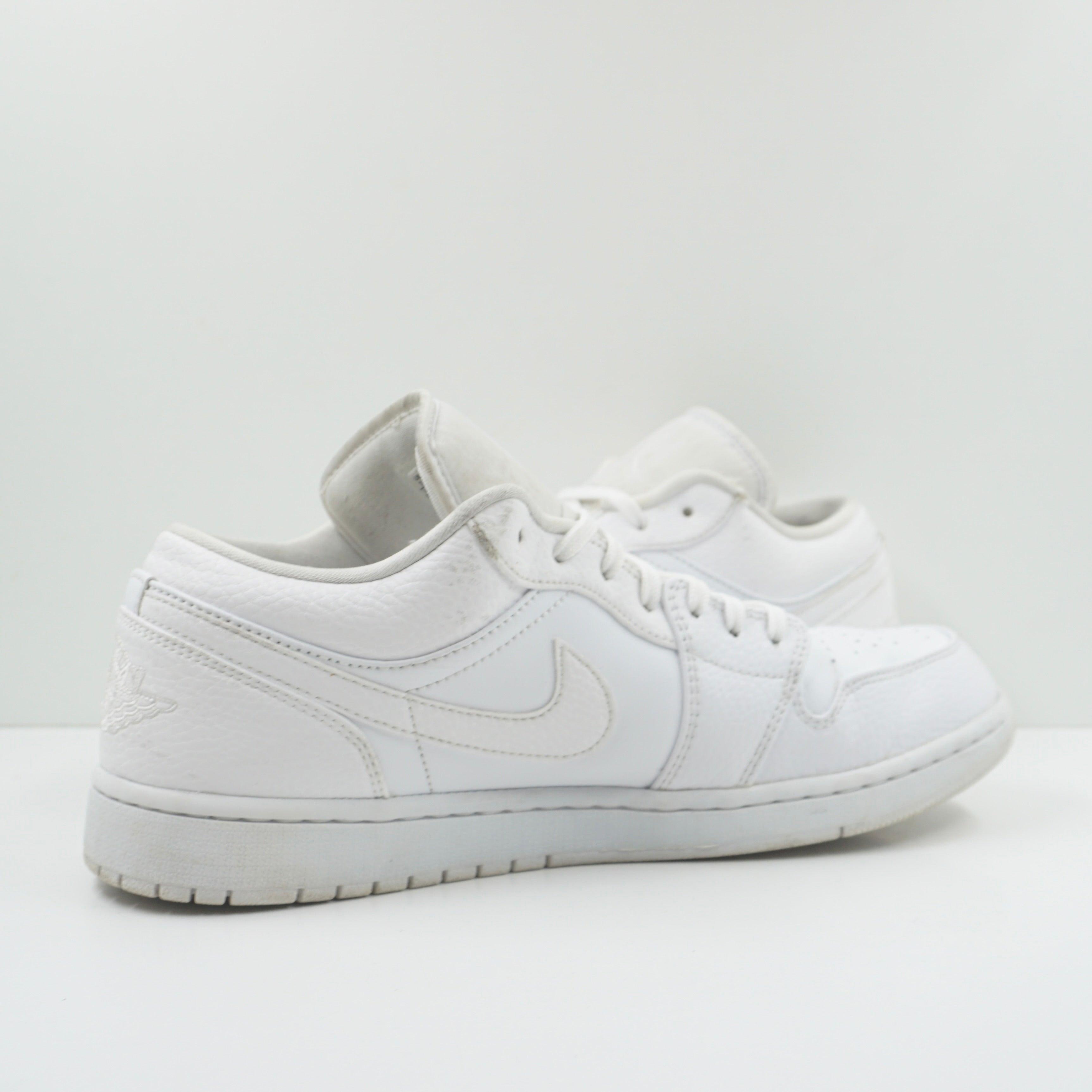 Jordan 1 Low Triple White Tumbled Leather