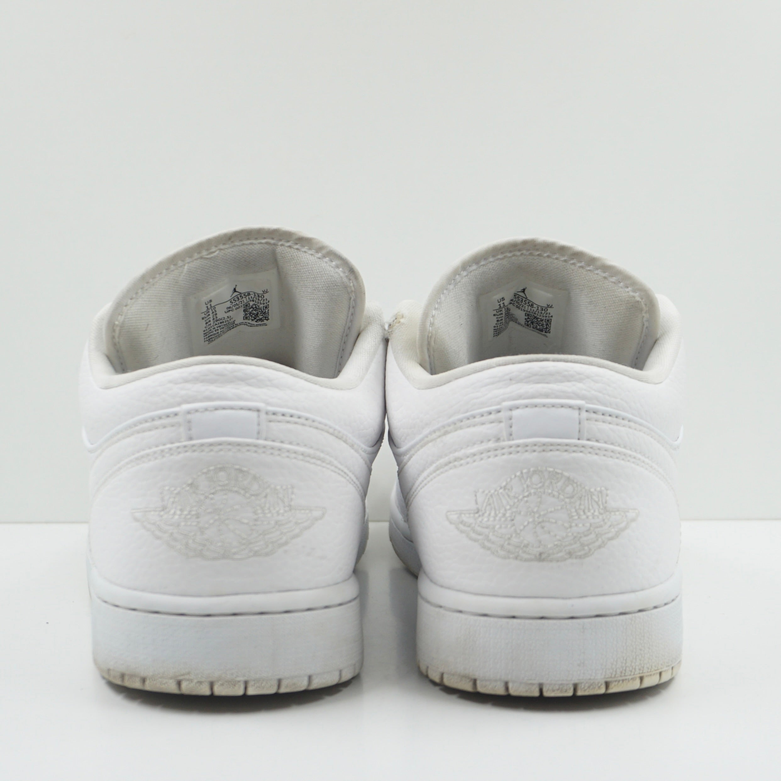 Jordan 1 Low Triple White Tumbled Leather