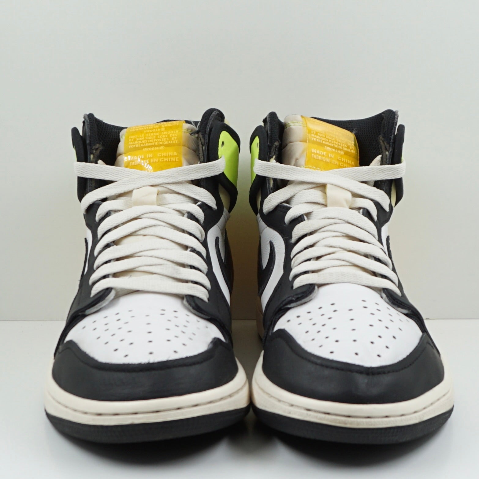 Jordan 1 Retro High White Black Volt University Gold