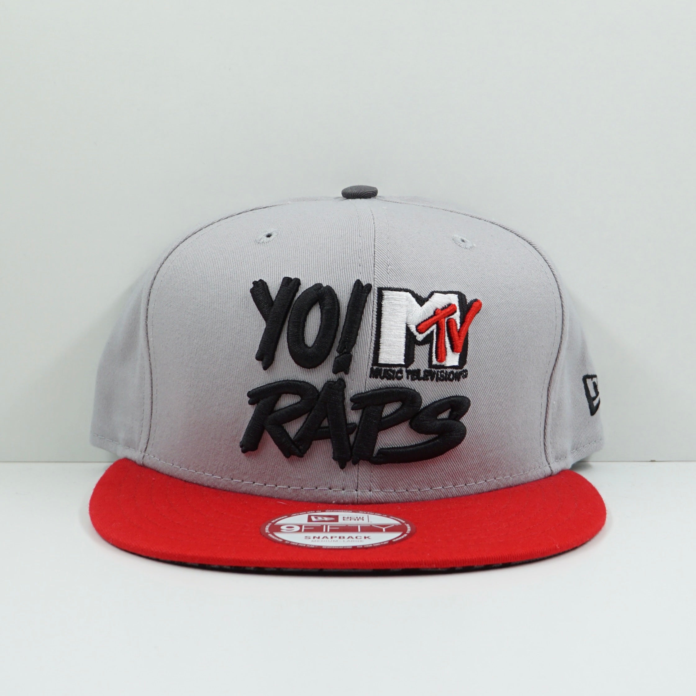 New Era Yo! MTV Raps Red Grey Snapback Cap