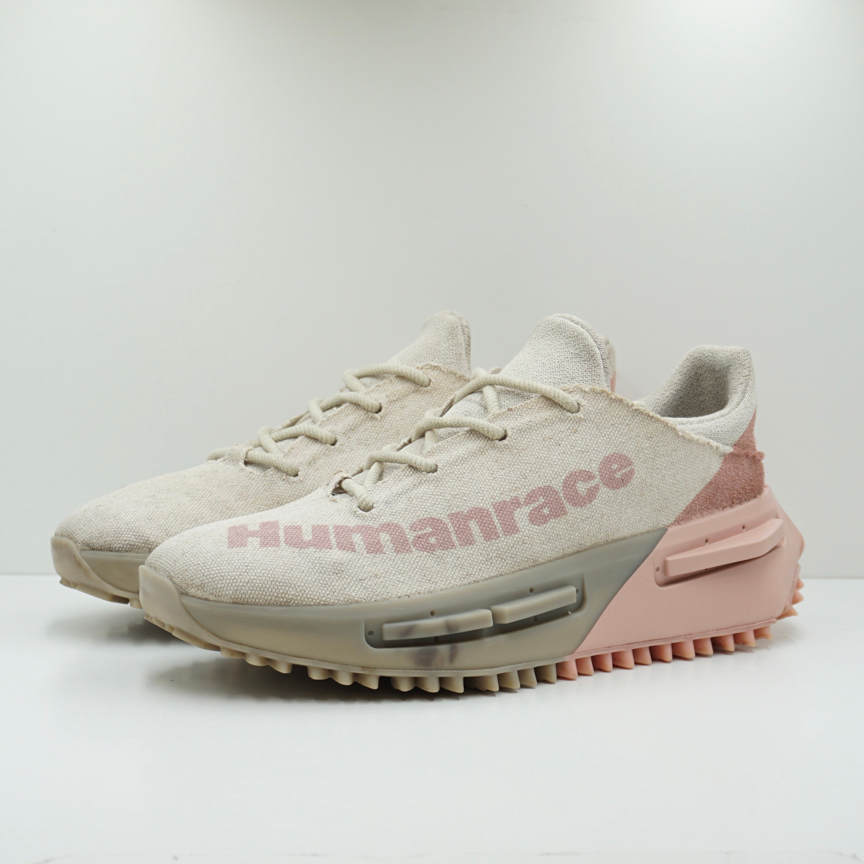 pink human race shoes