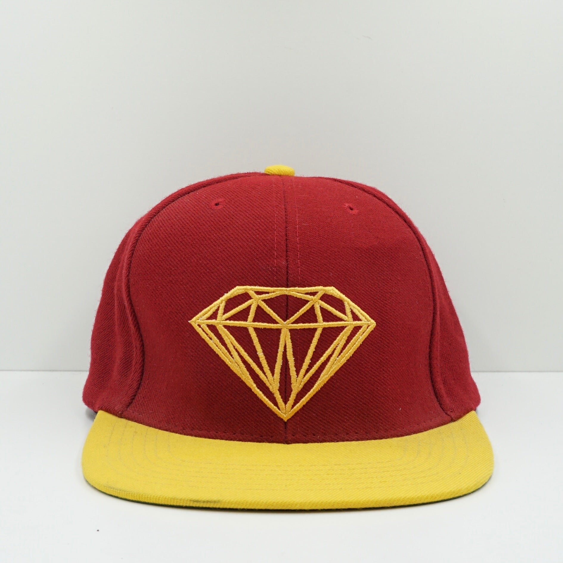 Diamond Supply Co Red Yellow Snapback Cap