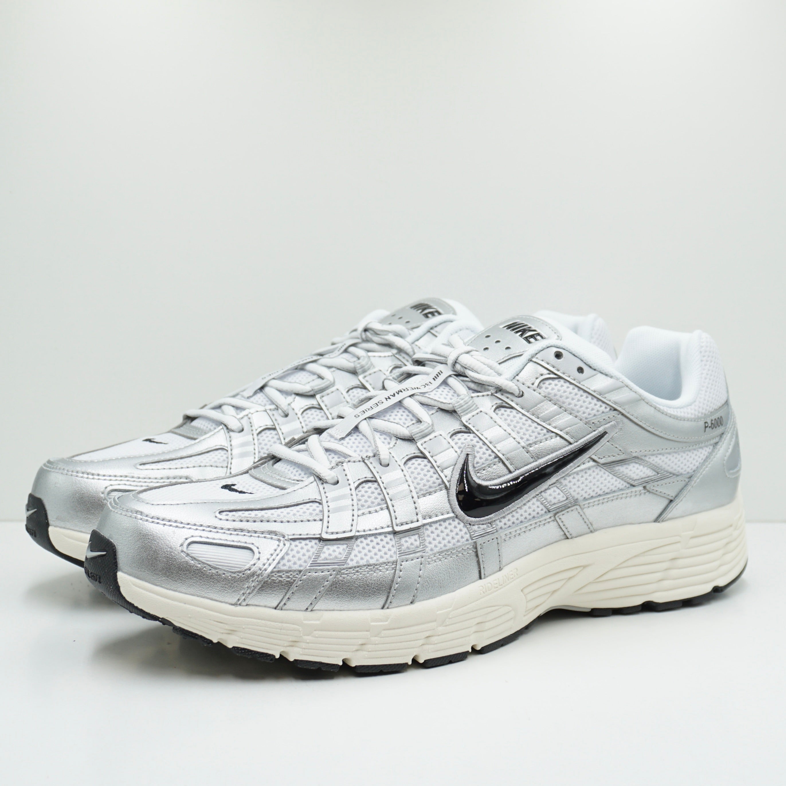 Nike P-6000 White Metallic Silver Flat Silver Black