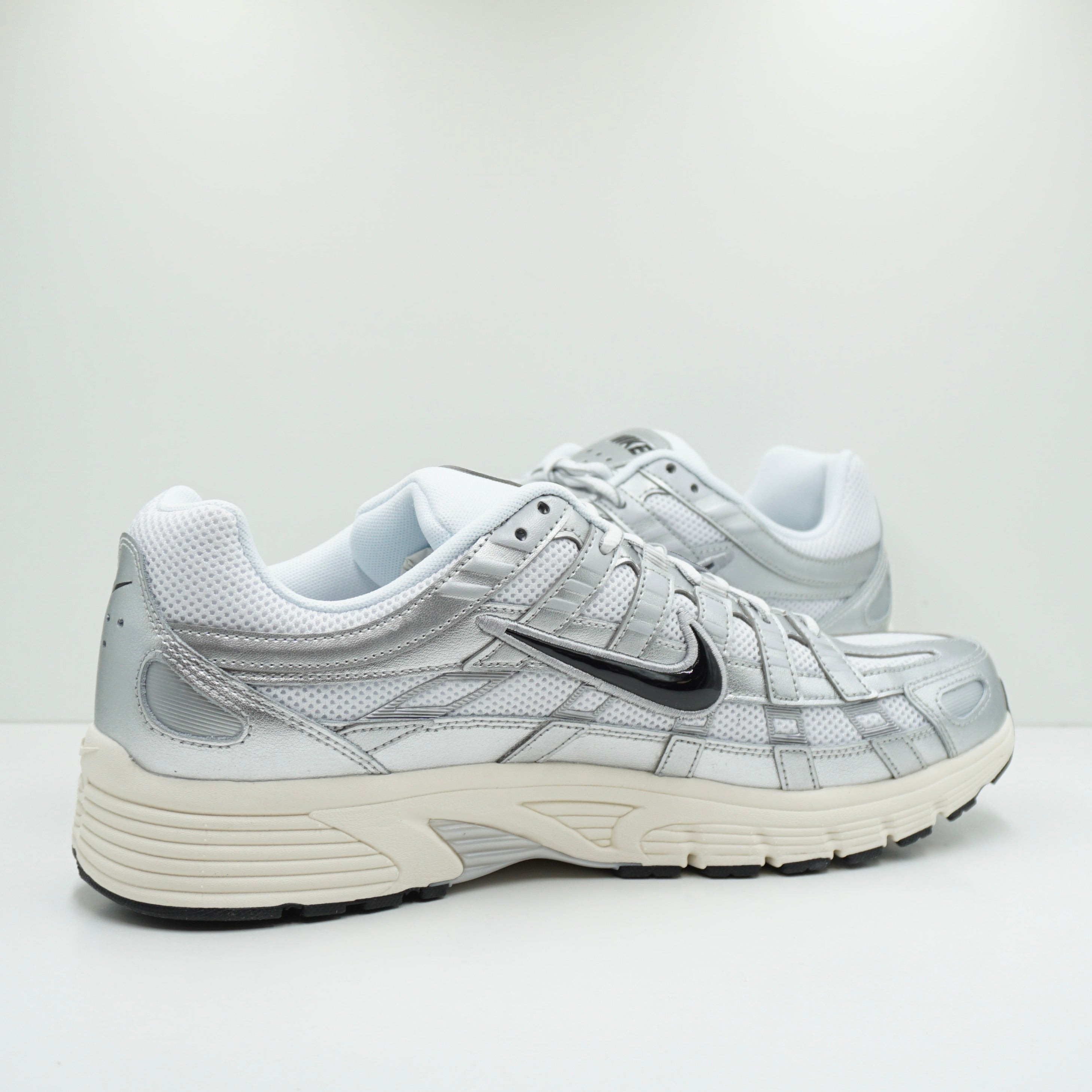 Nike P-6000 White Metallic Silver Flat Silver Black