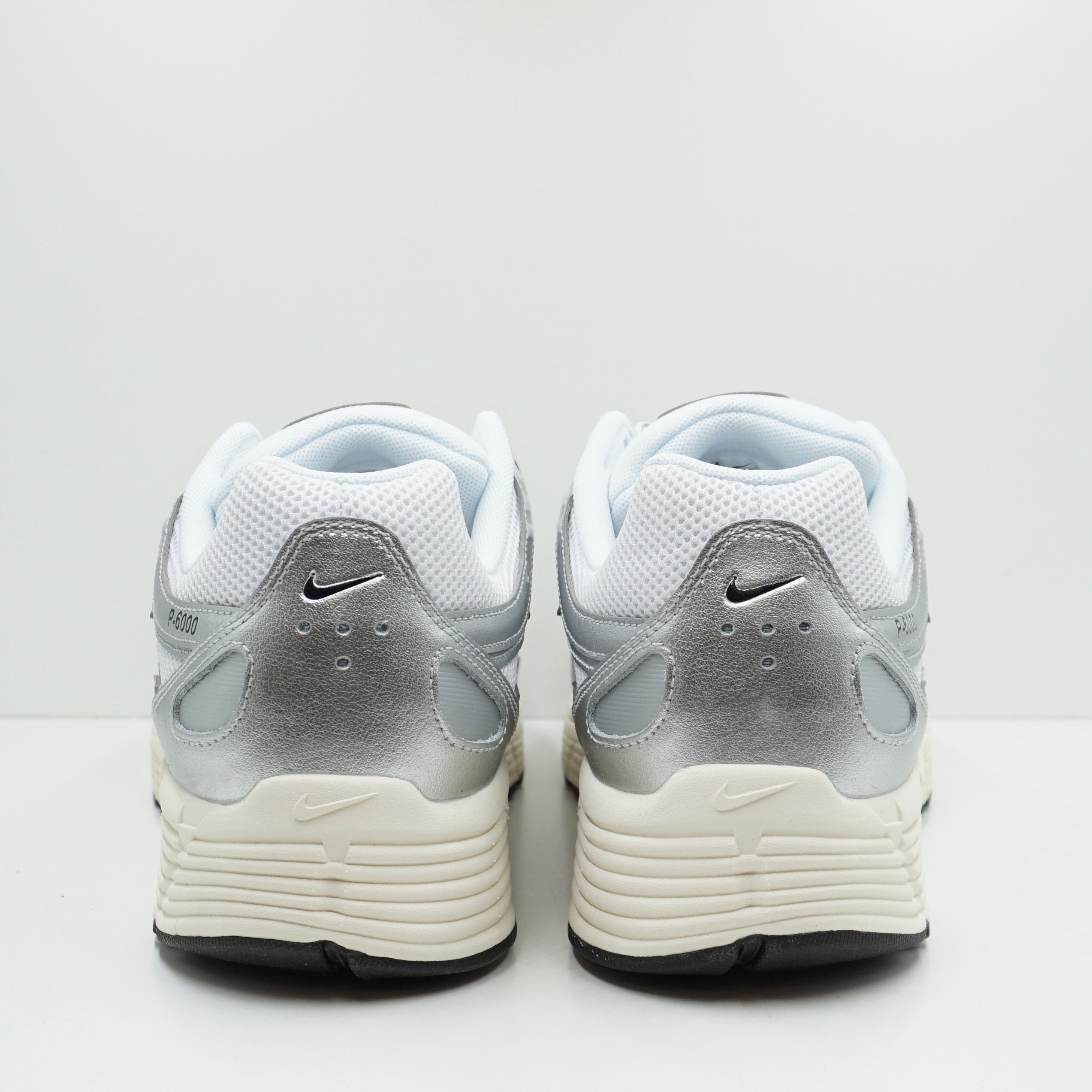 Nike P-6000 White Metallic Silver Flat Silver Black