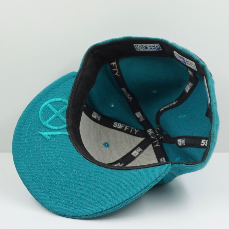 New Era 10 Deep Turquoise Purple Fitted Cap