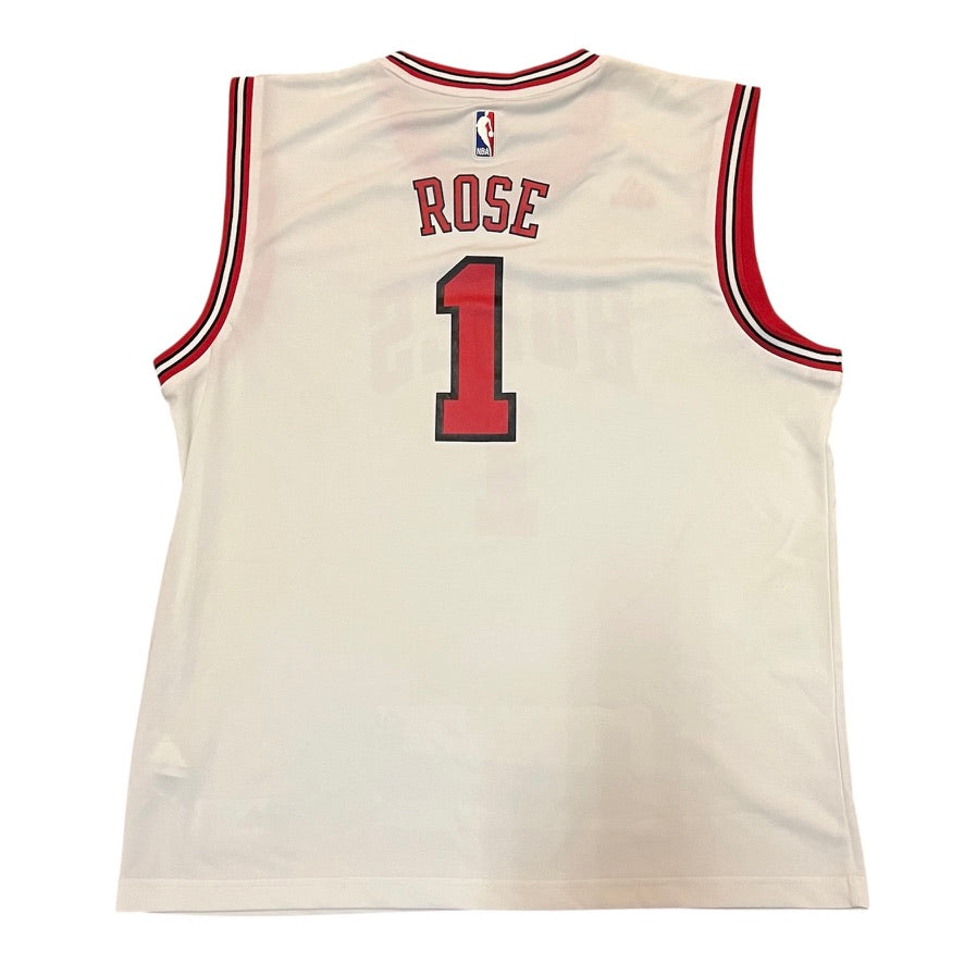 Adidas NBA Chicago Bulls Derrick Rose #1 Swingman White Basketball Jer