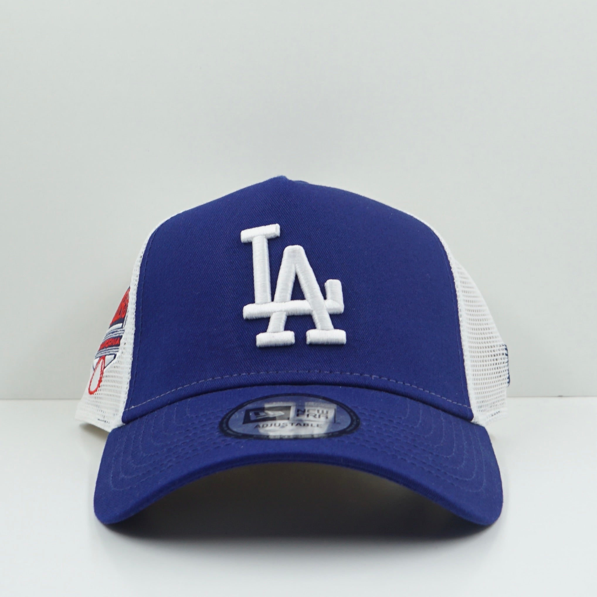 New Era Los Angeles Dodgers Side Patch A-Frame Royal Trucker Snapback Cap