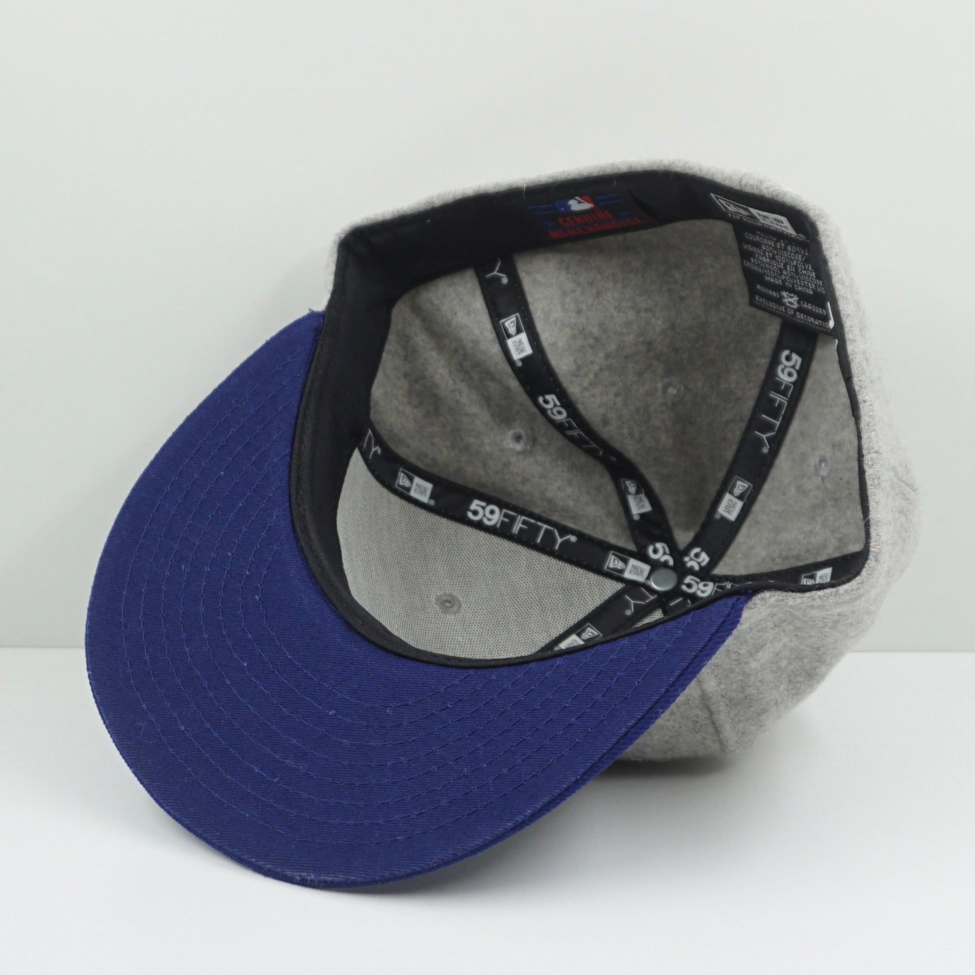 New Era Los Angeles Dodgers Grey Blue Fleece Logo Fitted Cap