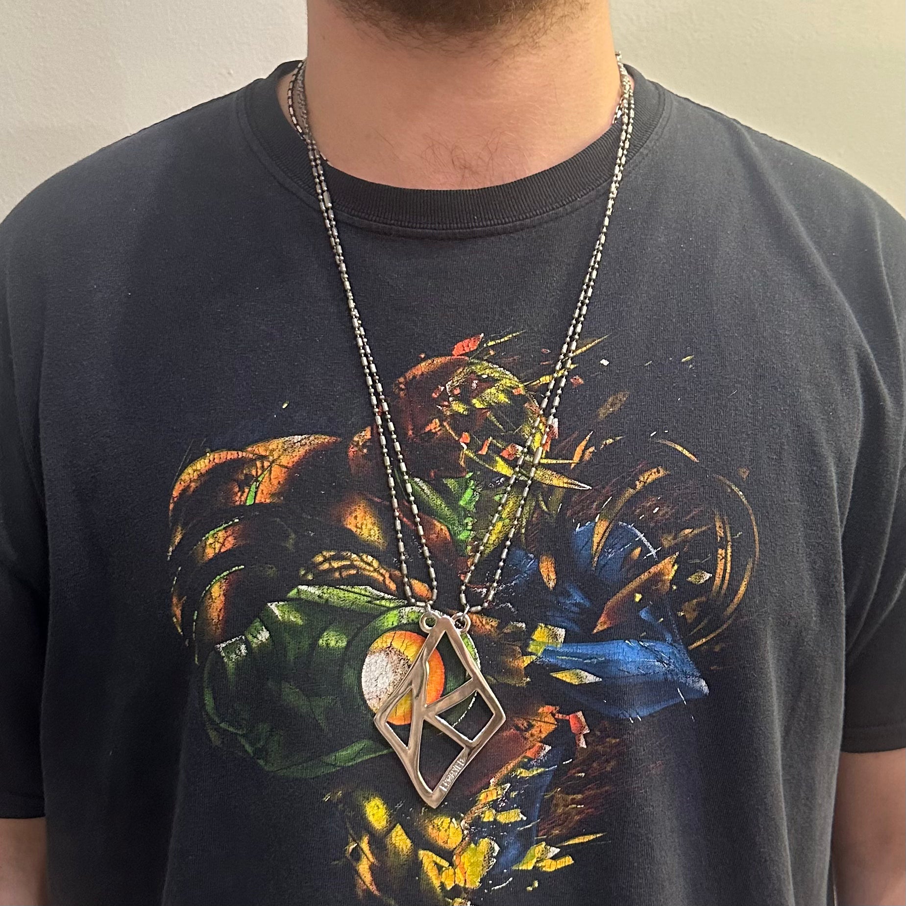 Krooked Skateboards Silver Necklace