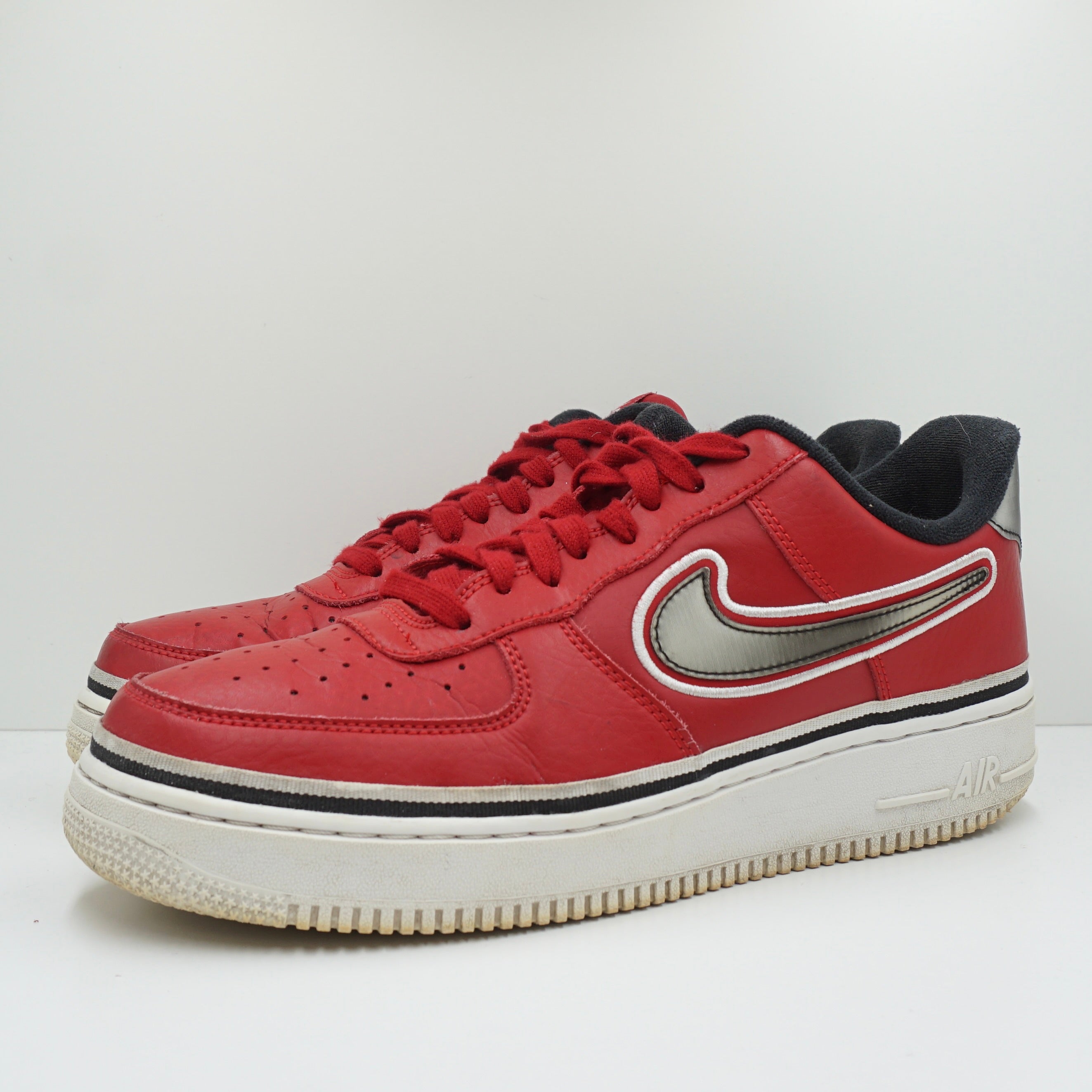 Red Nike Force Nba Nike Air Force LV8 GS AF1 NBA Red Satin White