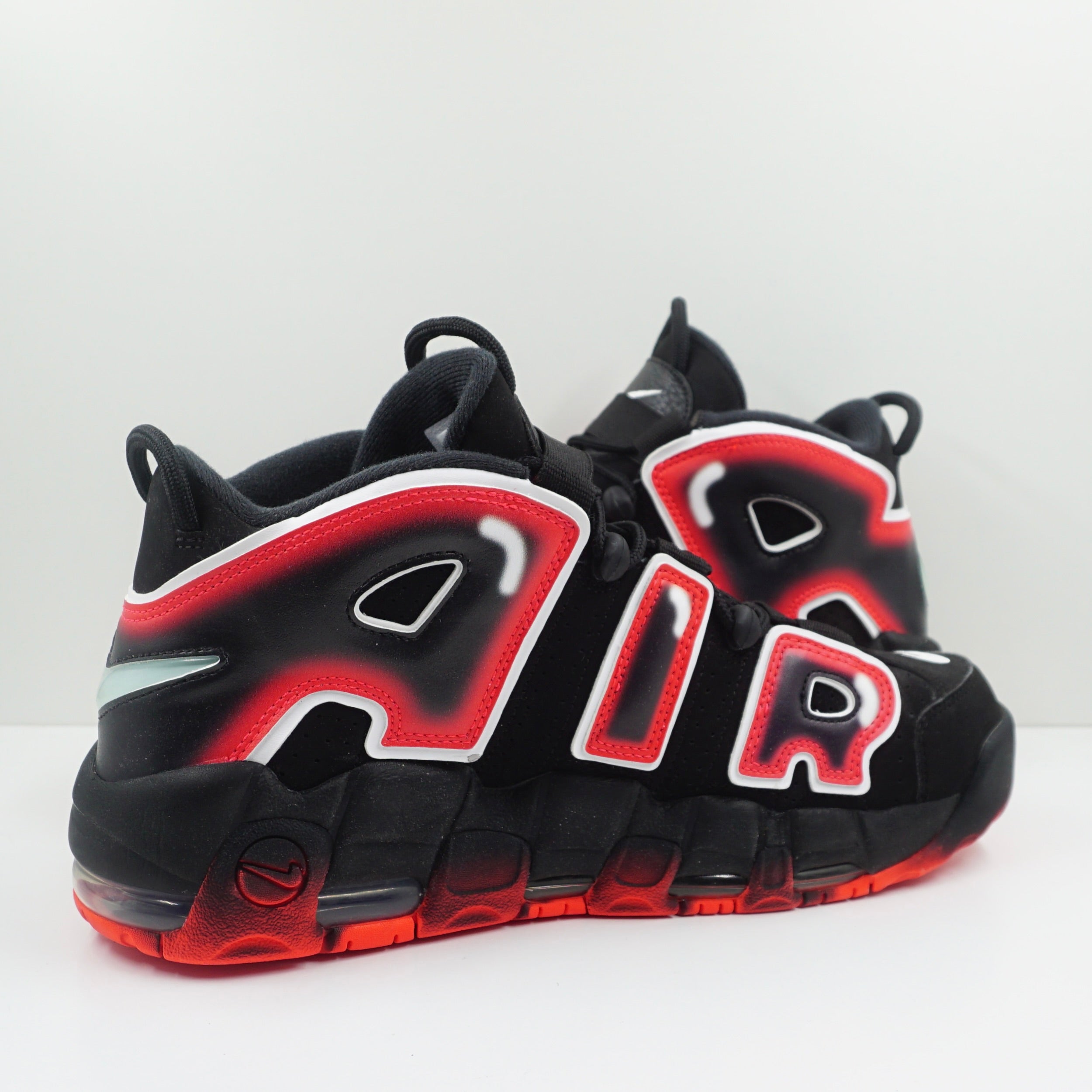 Nike Air More Uptempo Black White Laser Crimson