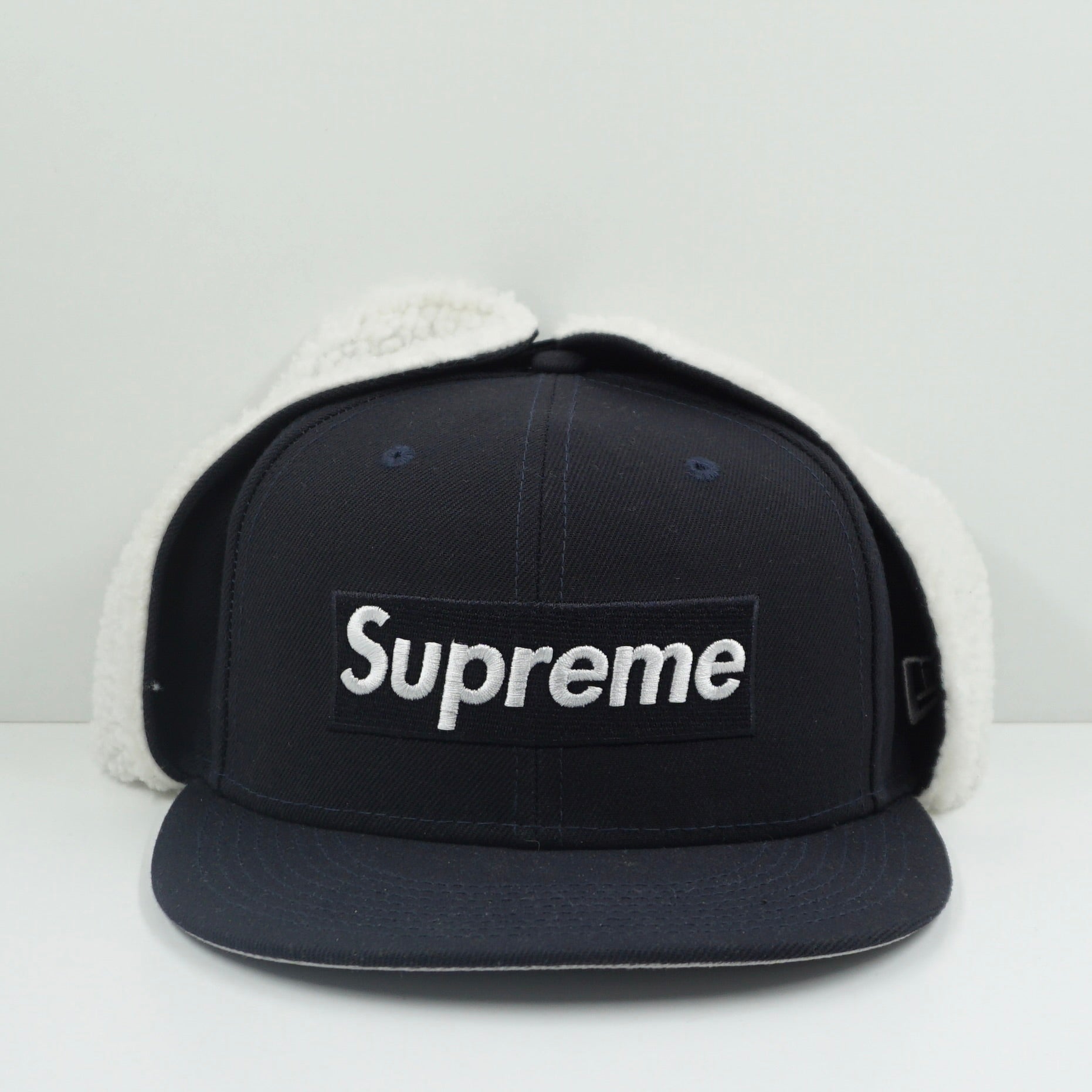 Supreme FW21 New Era Earflap Box Logo Black Fitted Cap