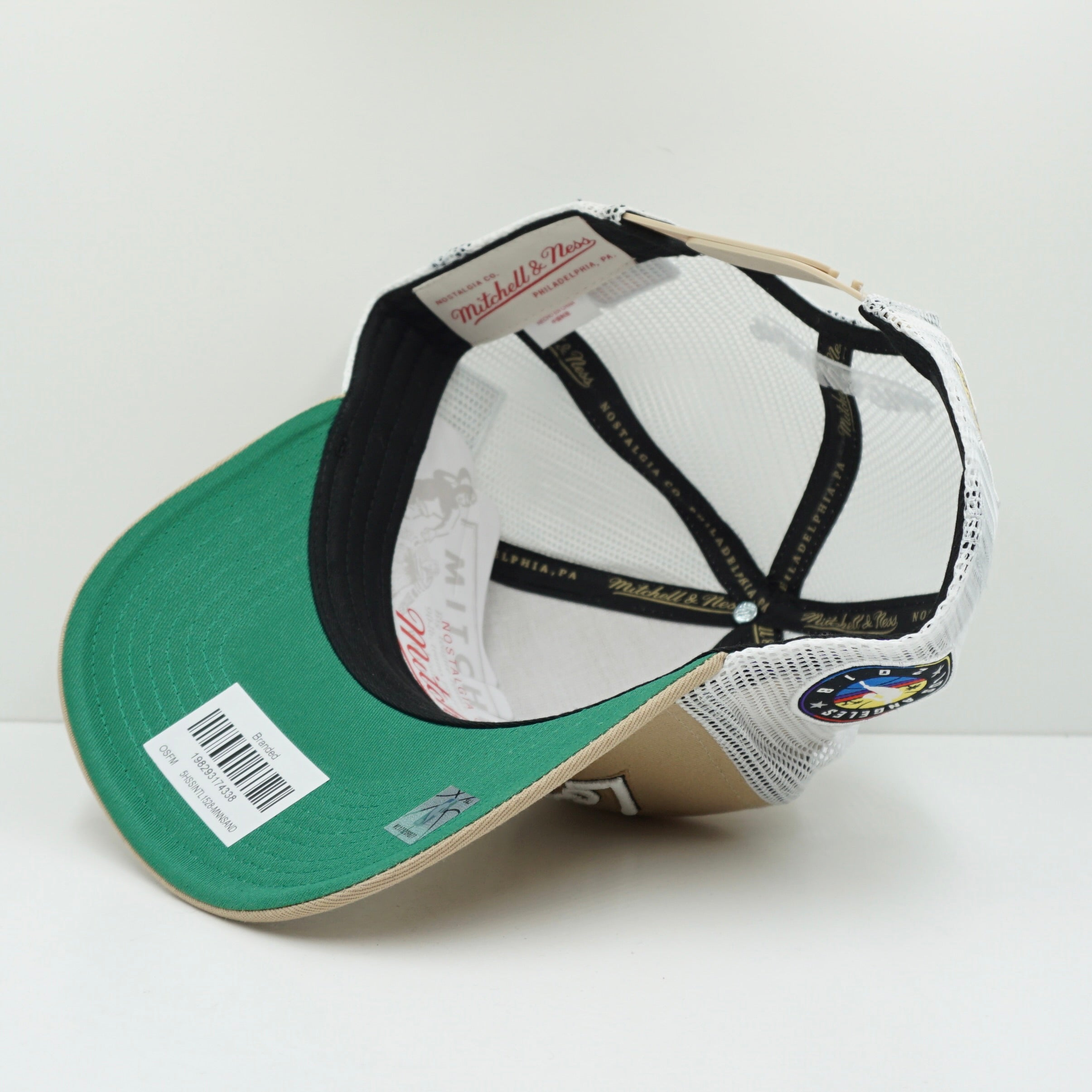 Mitchell & Ness Los Angeles Lakers Beige Trucker Adjustable Fit Snapback Cap