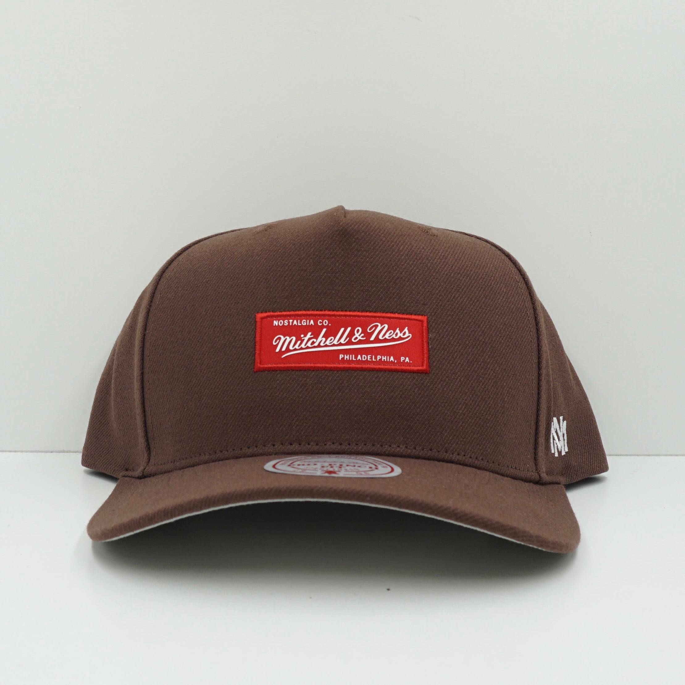 Mitchell & Ness Box Logo Brown Pro Pinch Snapback Cap