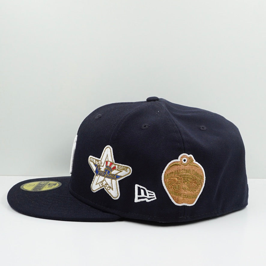 New Era Cooperstown New York Yankees Multi Logo Navy Fitted Cap