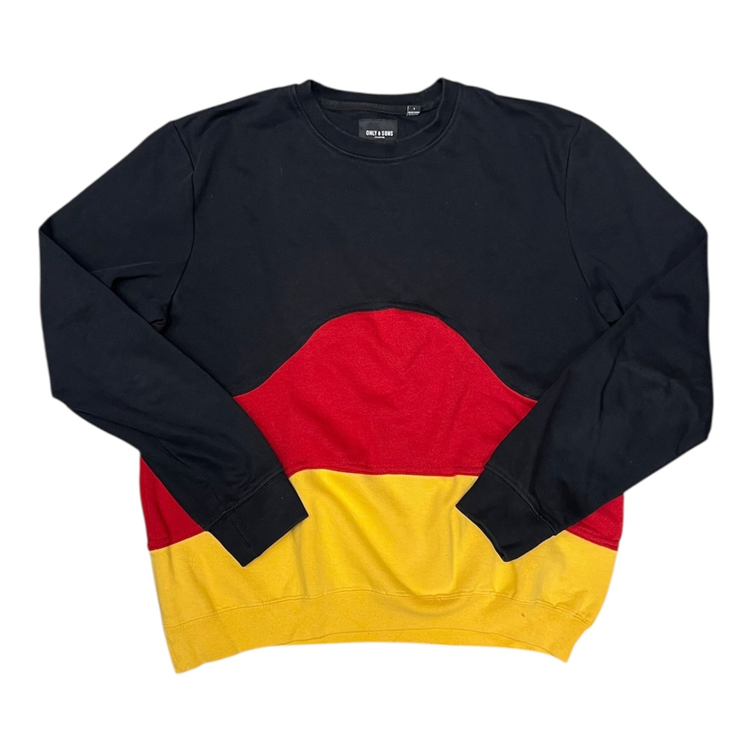 Nice Duds Reworked Black Red Yellow Sweatshirt