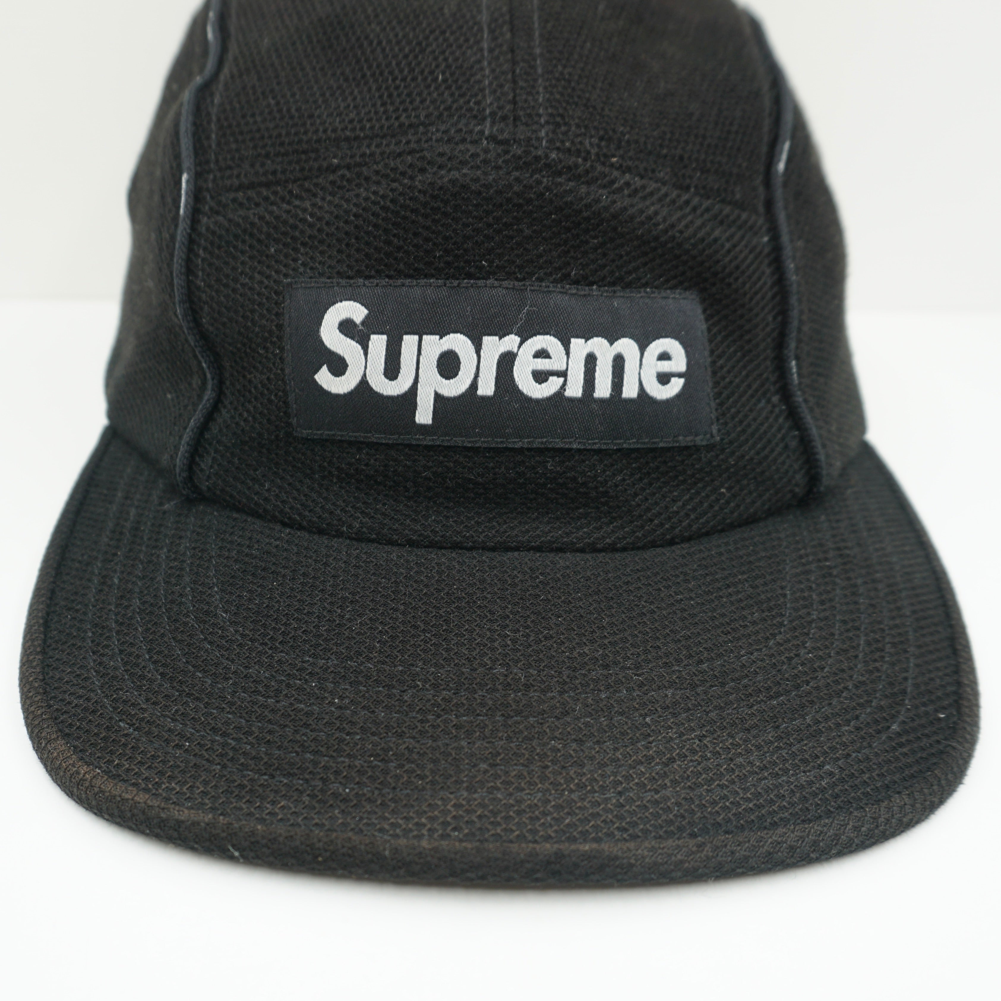 Supreme Piping Black Camp Cap