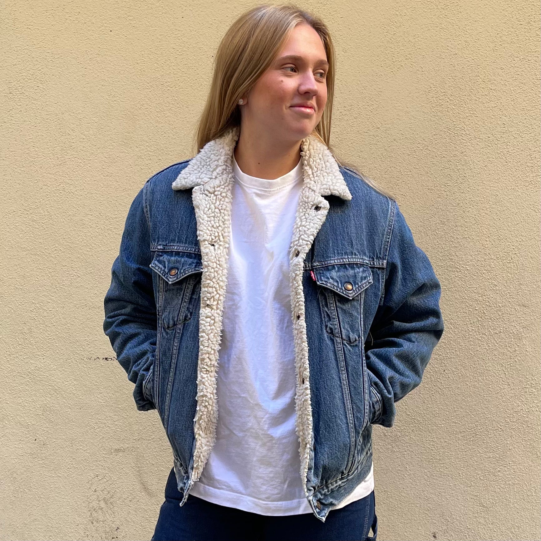 Levis Sherpa Lined Denim Blue Jacket