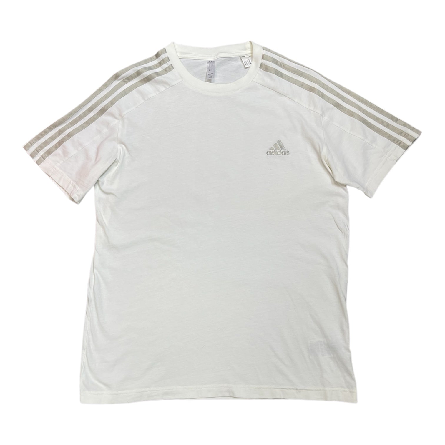 Adidas Essentials Single White 3-Stripes Tshirt