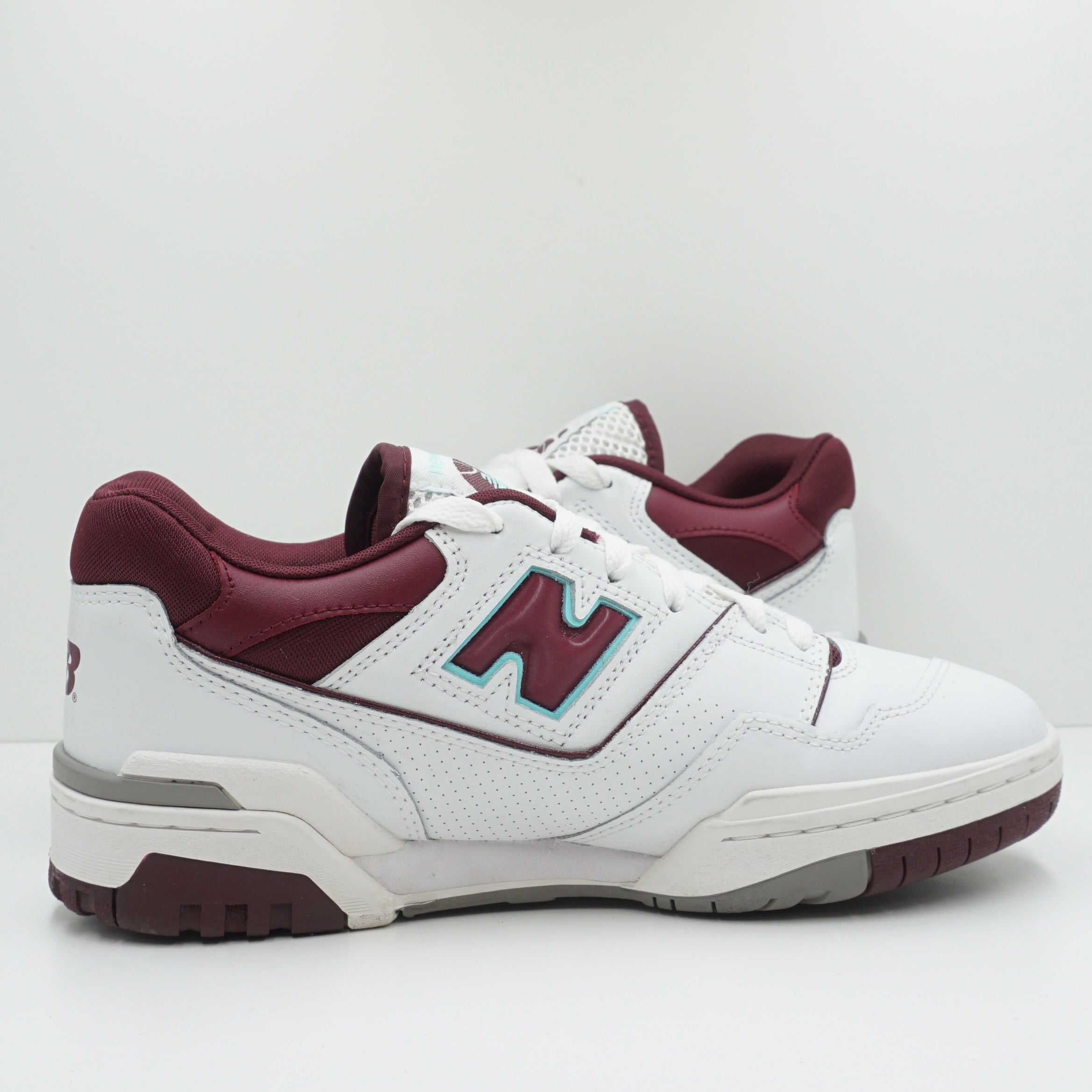 New Balance 550 White Burgundy Cyan