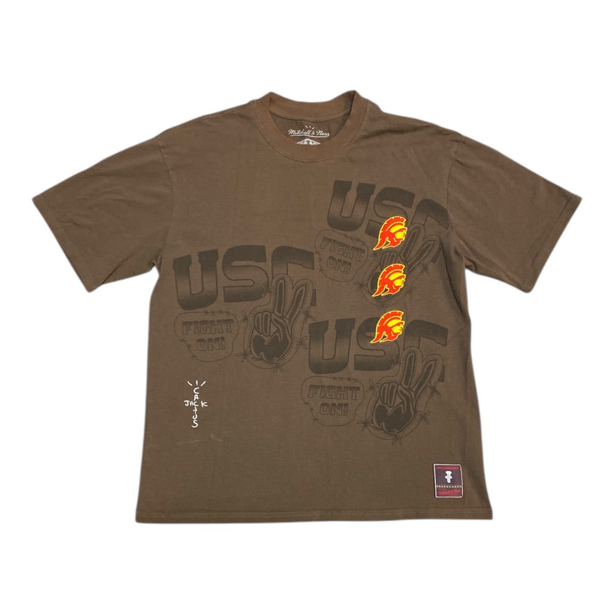 Travis Scott x Mitchell & Ness USC Trojans Seal Brown Tshirt
