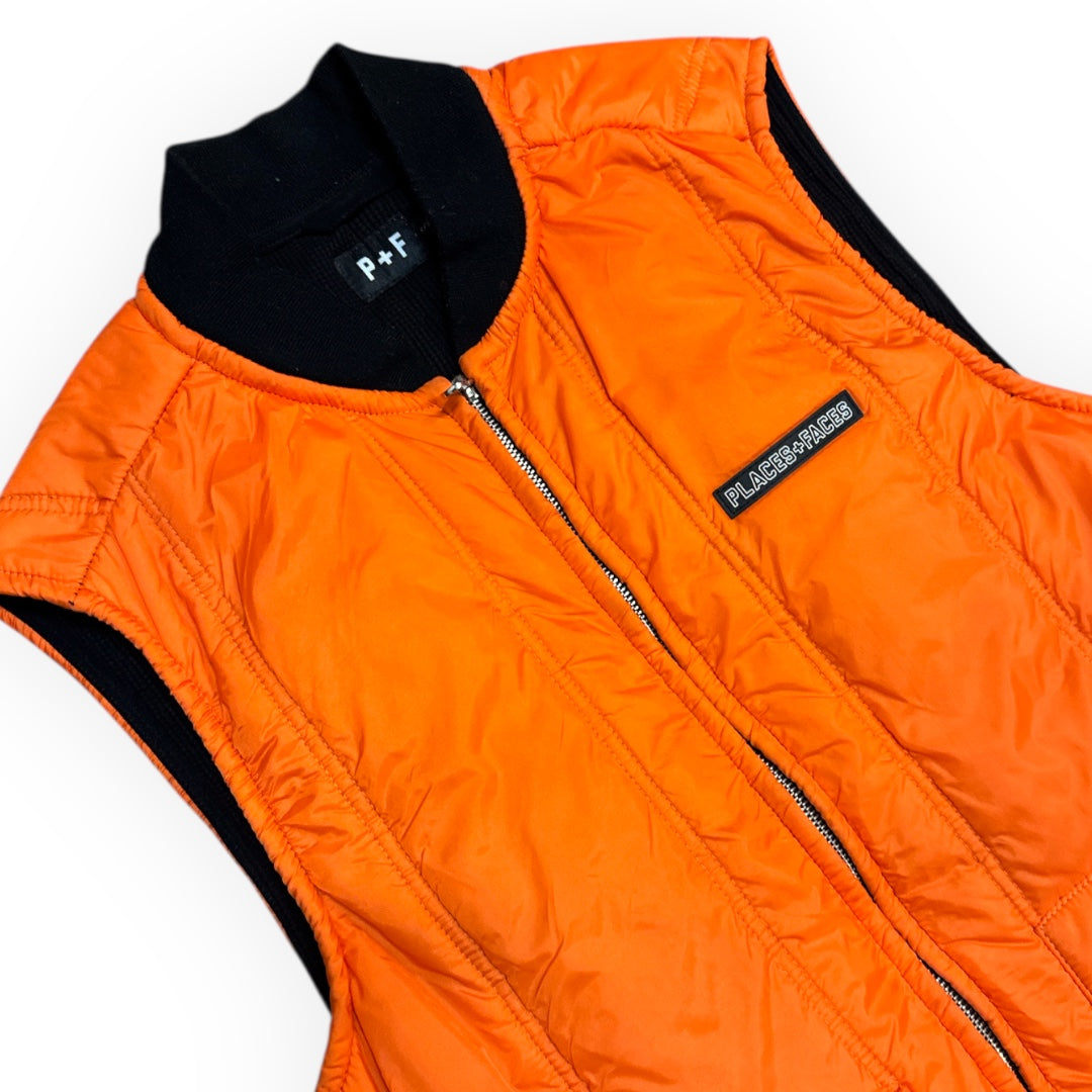 Places + Faces Orange Quilted Vest