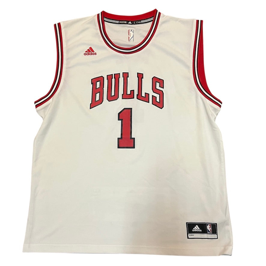 Adidas NBA Chicago Bulls Derrick Rose #1 Swingman White Basketball Jer
